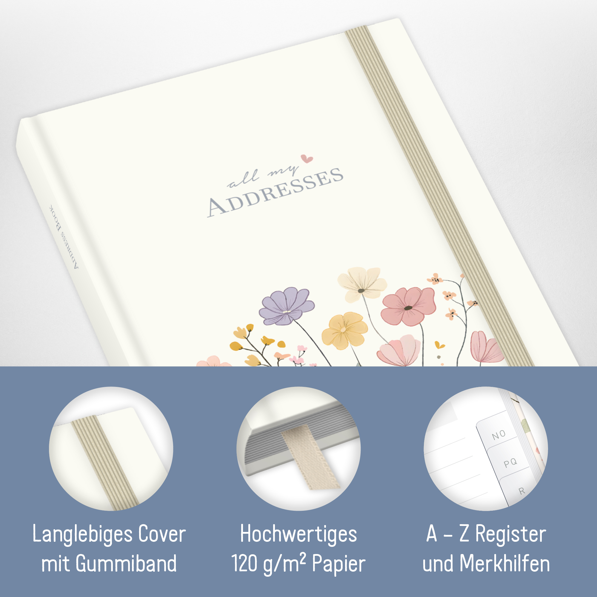 Artikelbild 2 des Artikels “paper&you Adressbuch A6 [Flower Joy] “