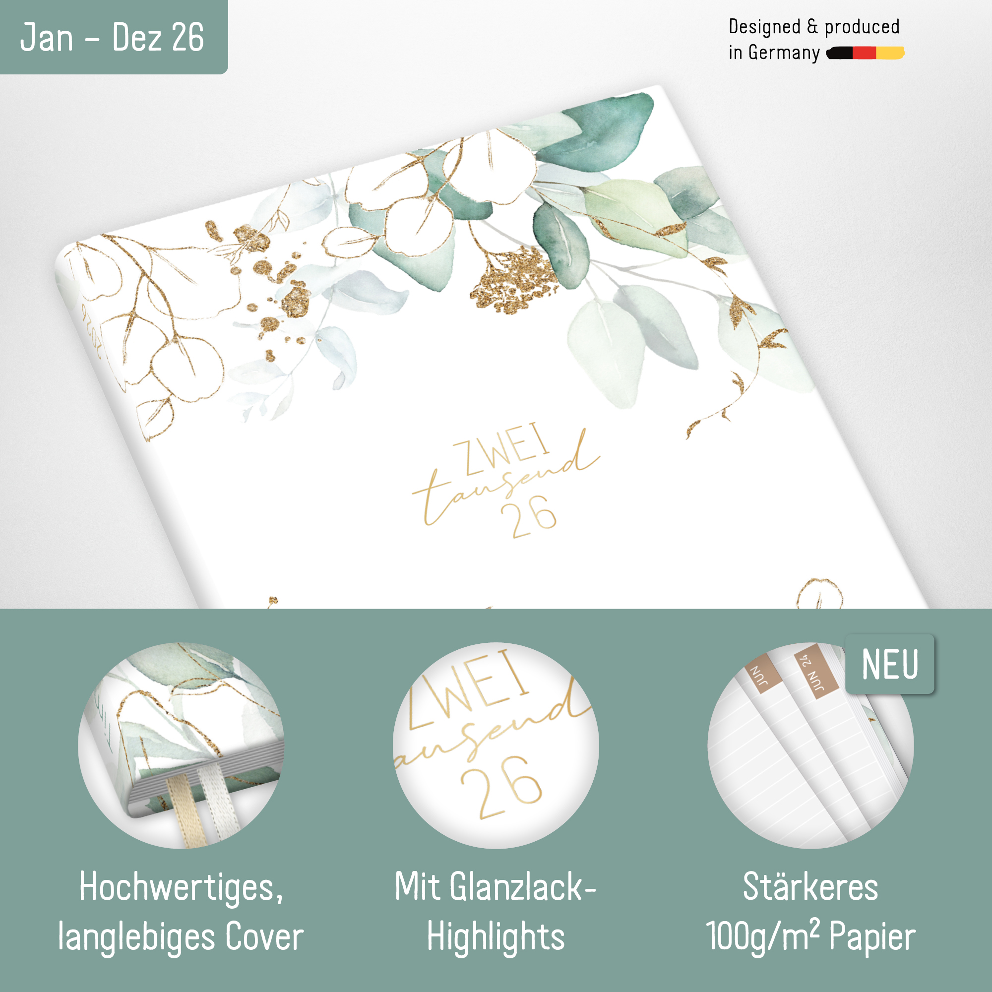 Artikelbild 2 des Artikels “Chäff-Timer Classic A5 2026 [Blattgold] “