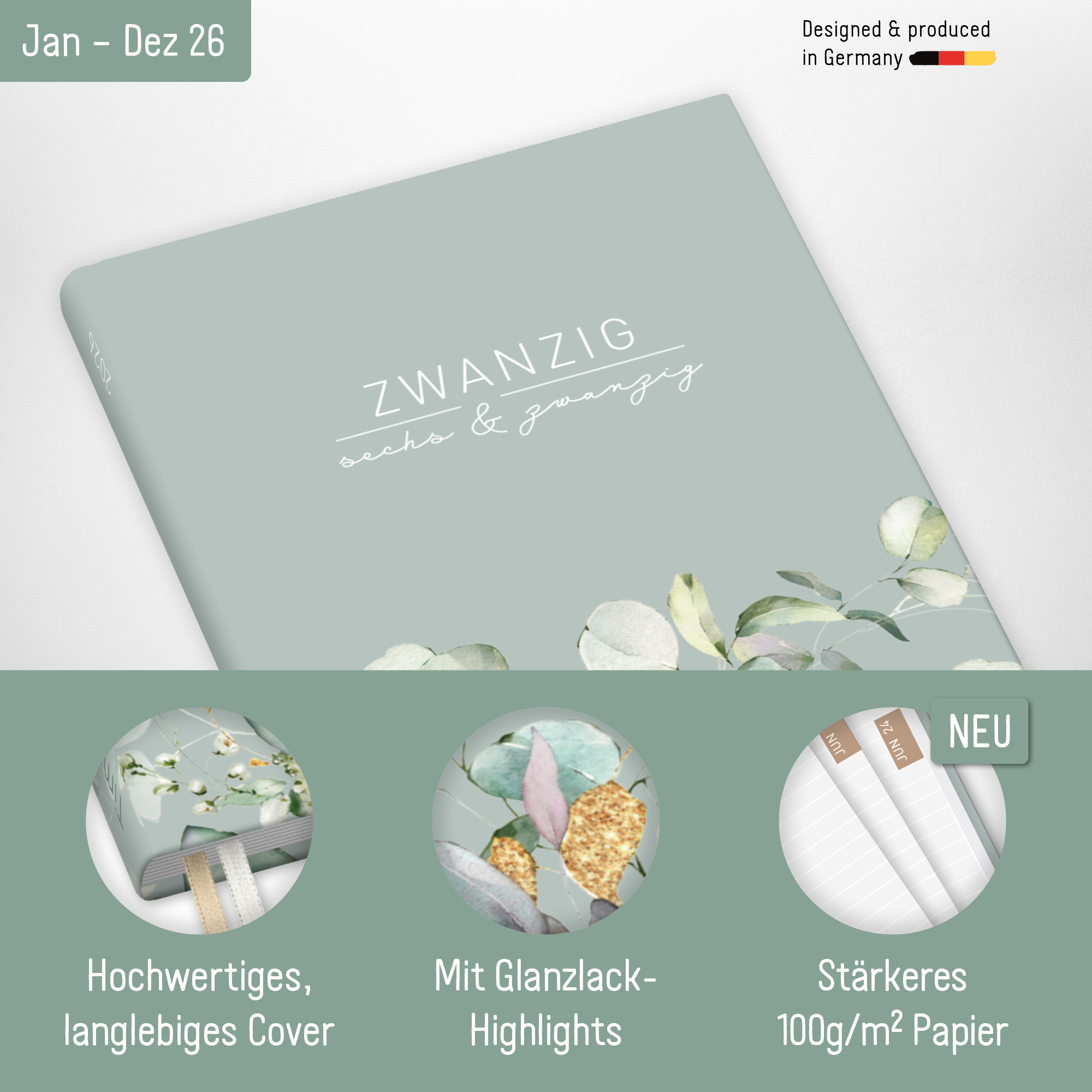 Artikelbild 2 des Artikels “Chäff-Timer Classic A5 2026 [Minty Leaves] “