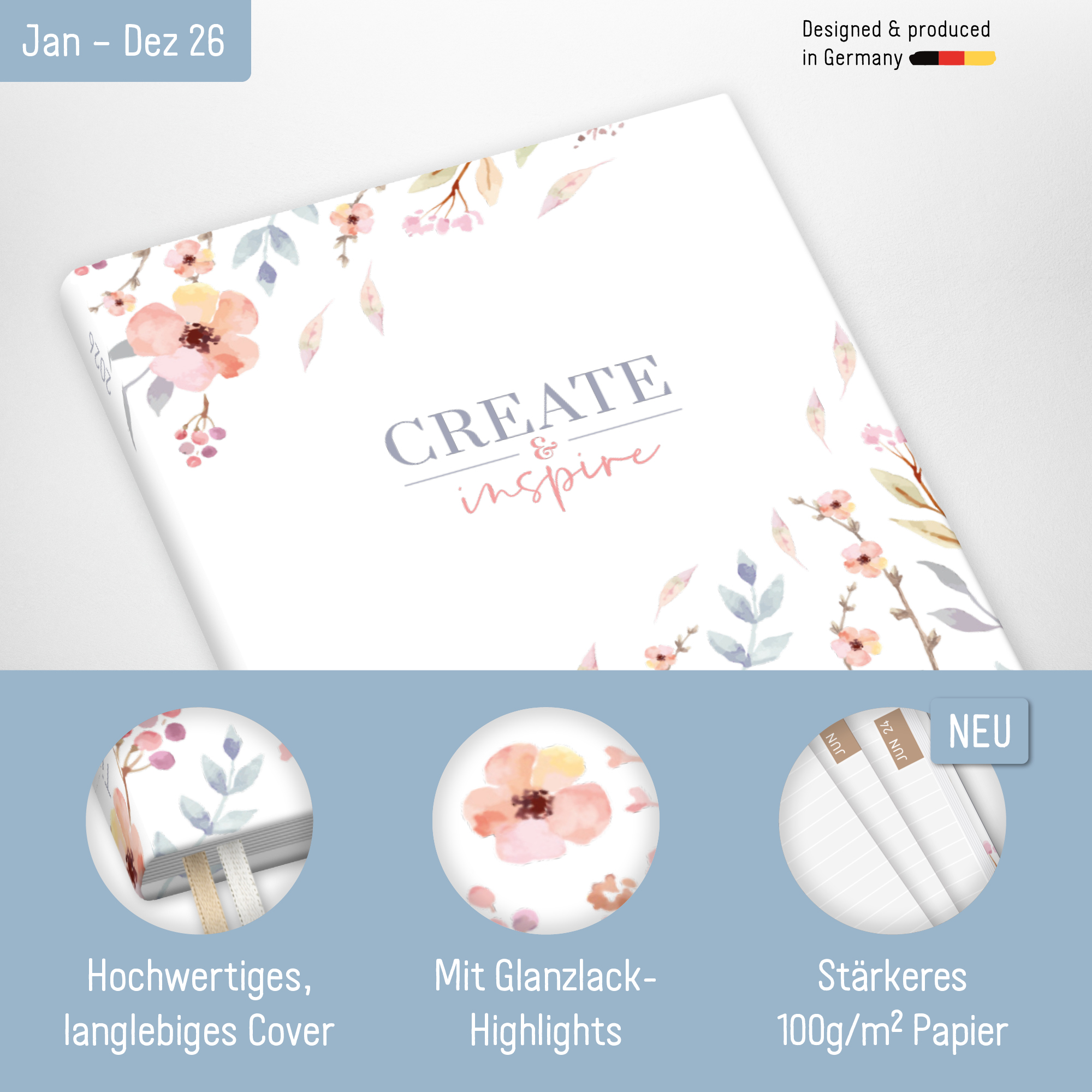 Artikelbild 2 des Artikels “Chäff-Timer Classic A5 2026 [Sweet Flowers] “