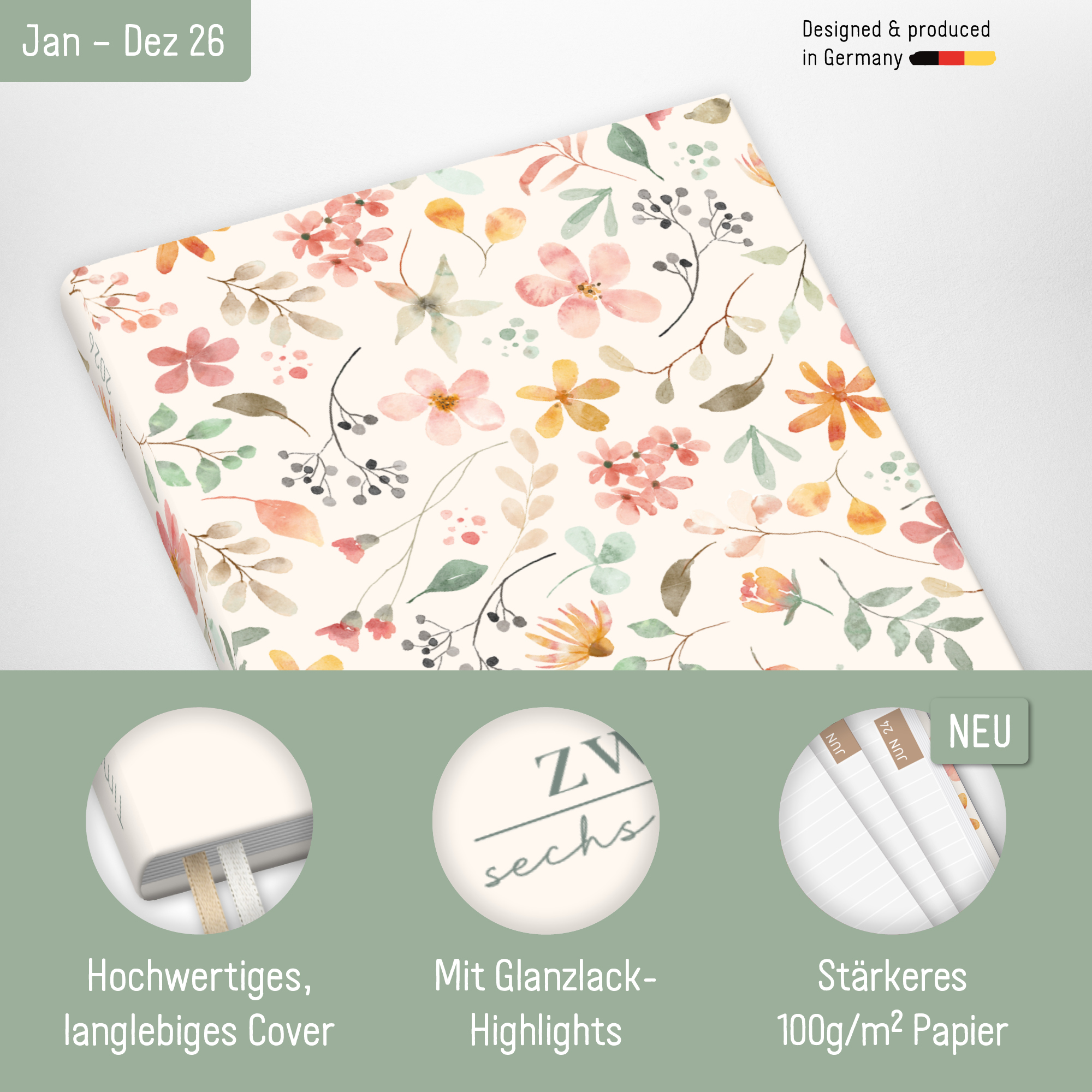 Artikelbild 2 des Artikels “Chäff-Timer Classic A5 2026 [Wild Blossoms] “