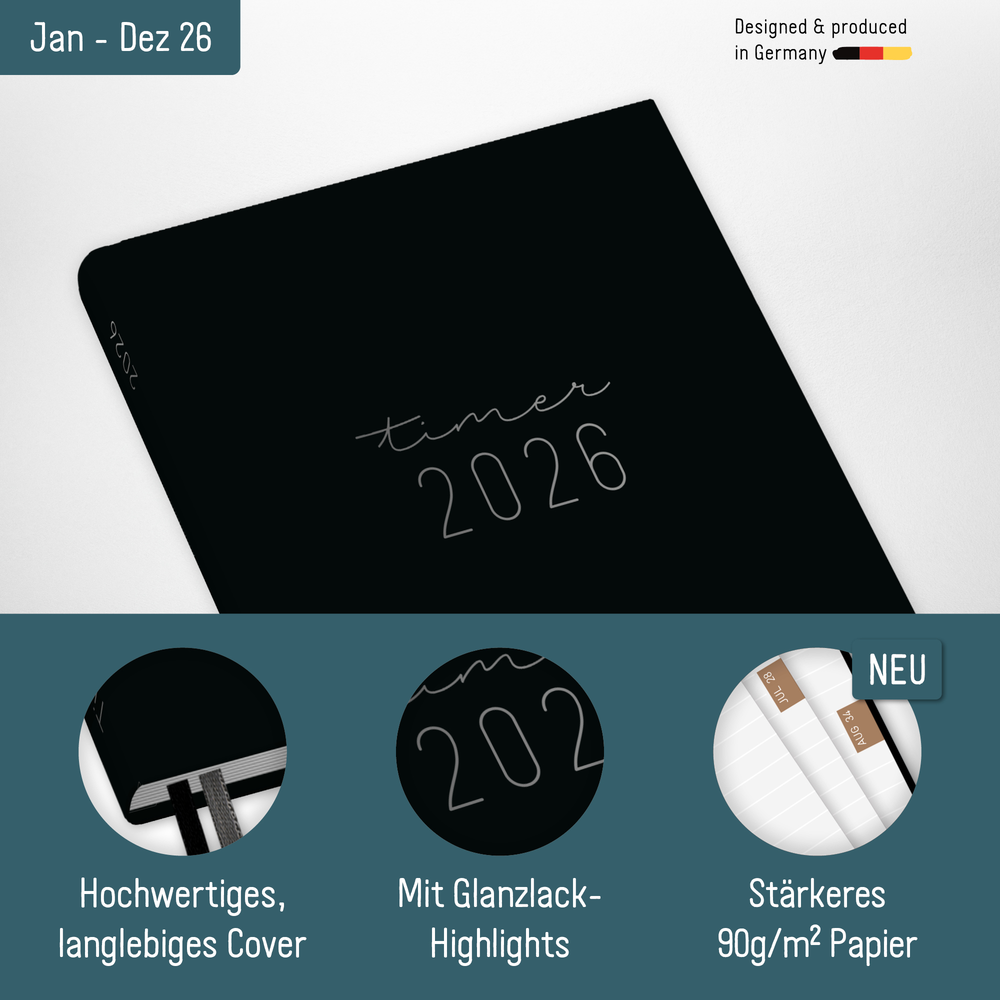 Artikelbild 2 des Artikels “Chäff-Timer Mini A6 2026 [Schwarz] “