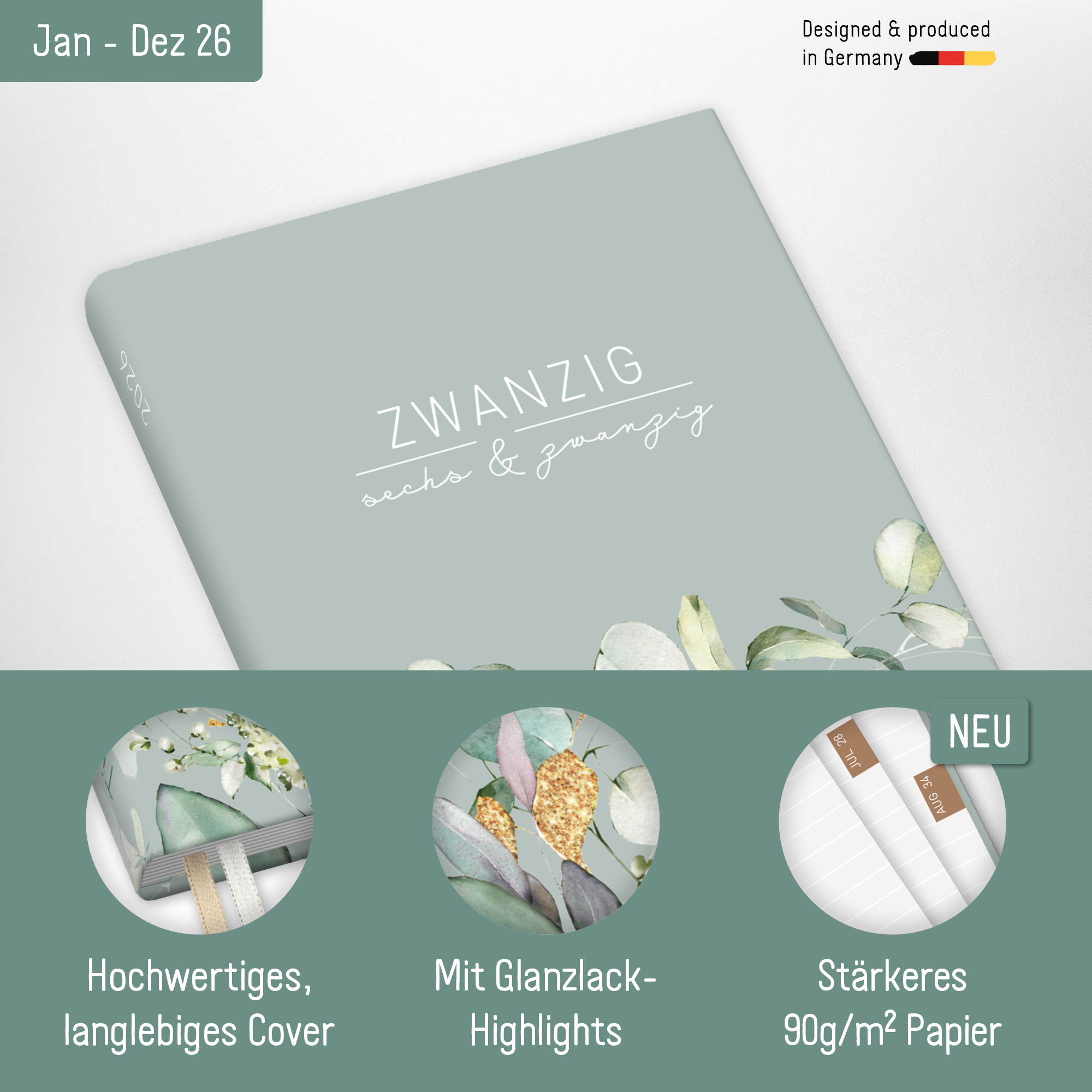 Artikelbild 2 des Artikels “Chäff-Timer Mini A6 2026 [Minty Leaves] “