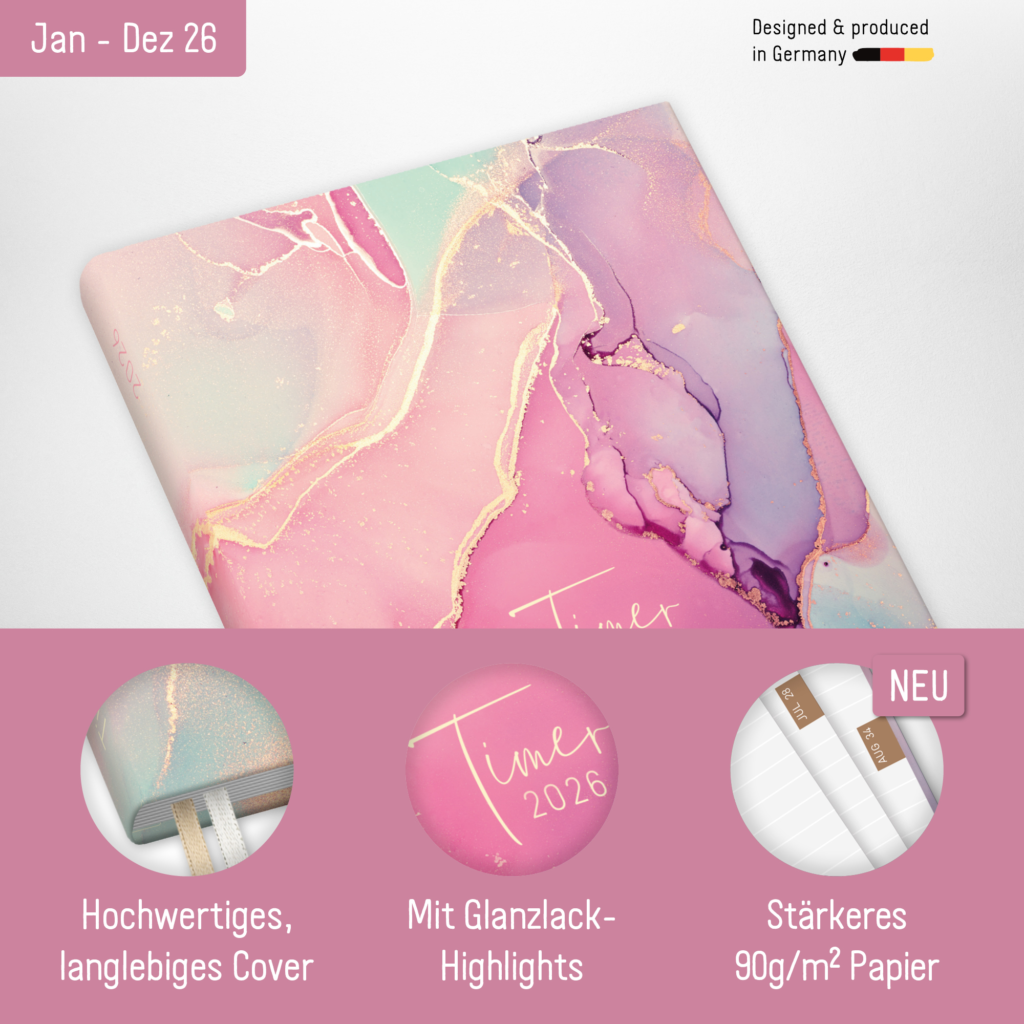 Artikelbild 2 des Artikels “Chäff-Timer Mini A6 2026 [Silky Pink] “