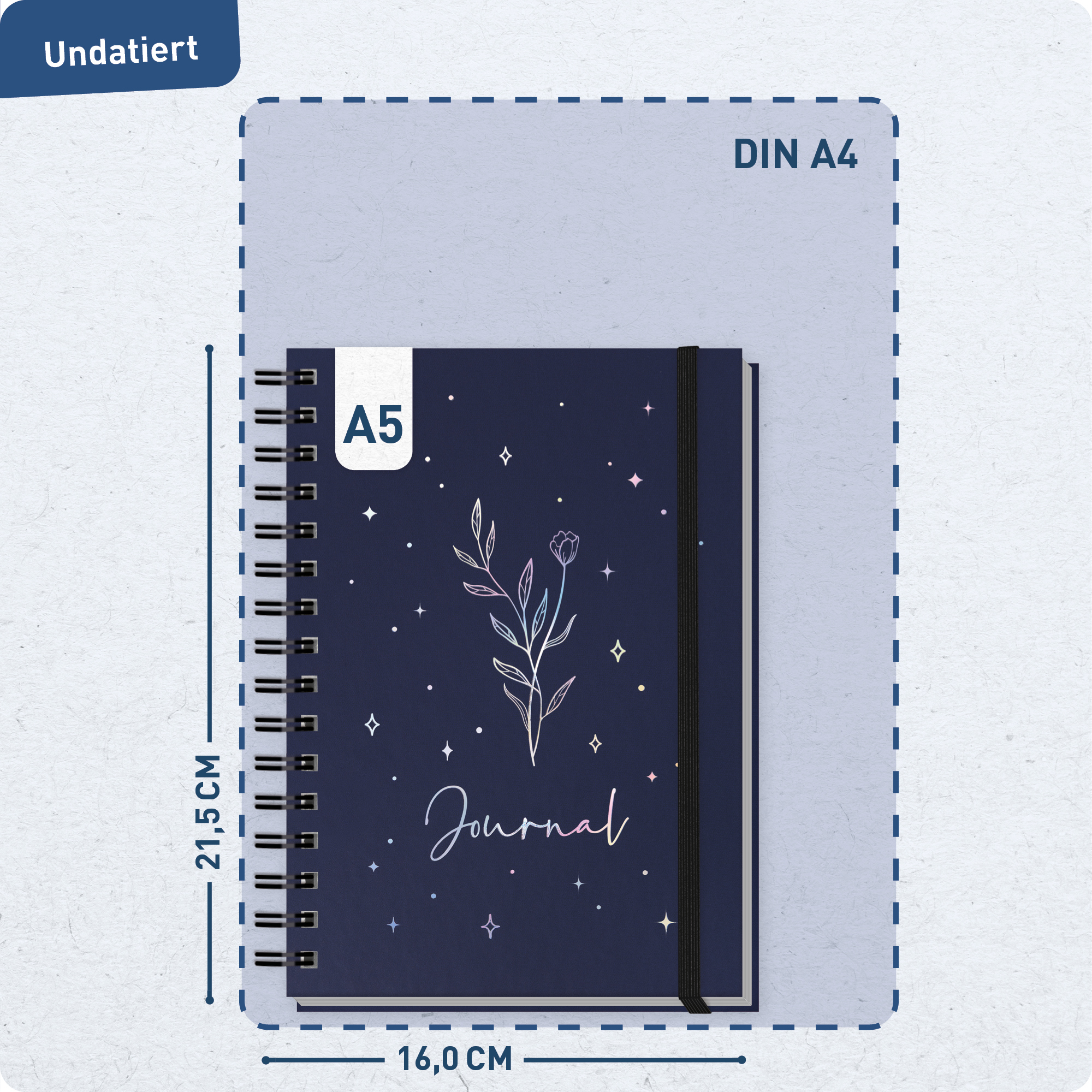Artikelbild 3 des Artikels “Journal Fancy dotted A5 mit Spiralbindung [Night Flower] “