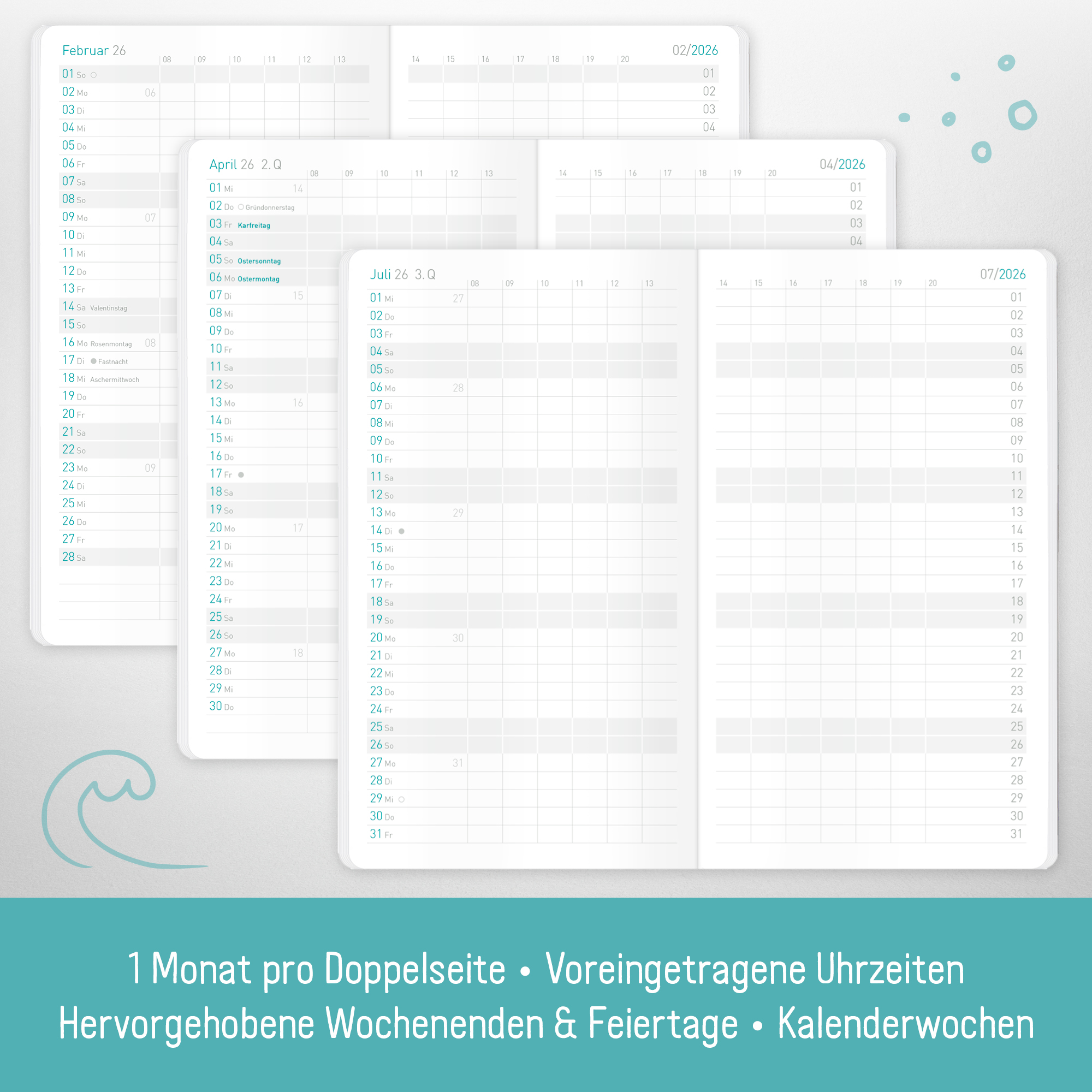 Artikelbild 3 des Artikels “Monatskalender Pocket slim 25/26 [Summer Beach] “