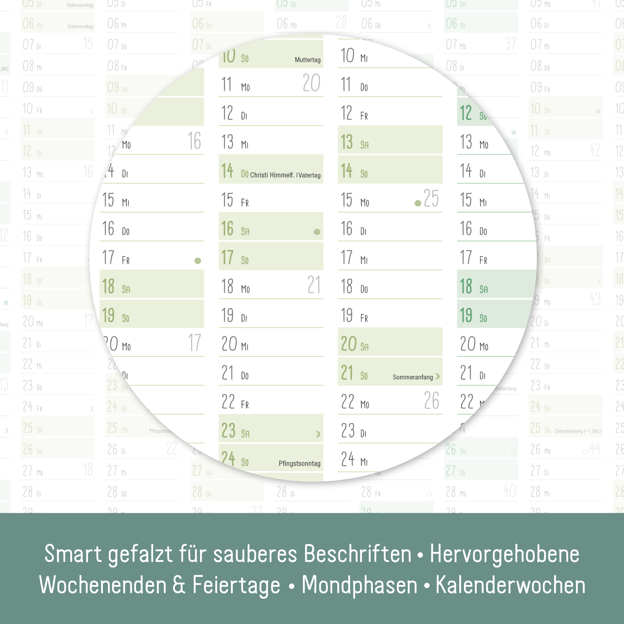Artikelbild 3 des Artikels “Jahreswandplaner 2026 A2 gefalzt mit Extra A3 + A4-Übersicht [Blattgold] “