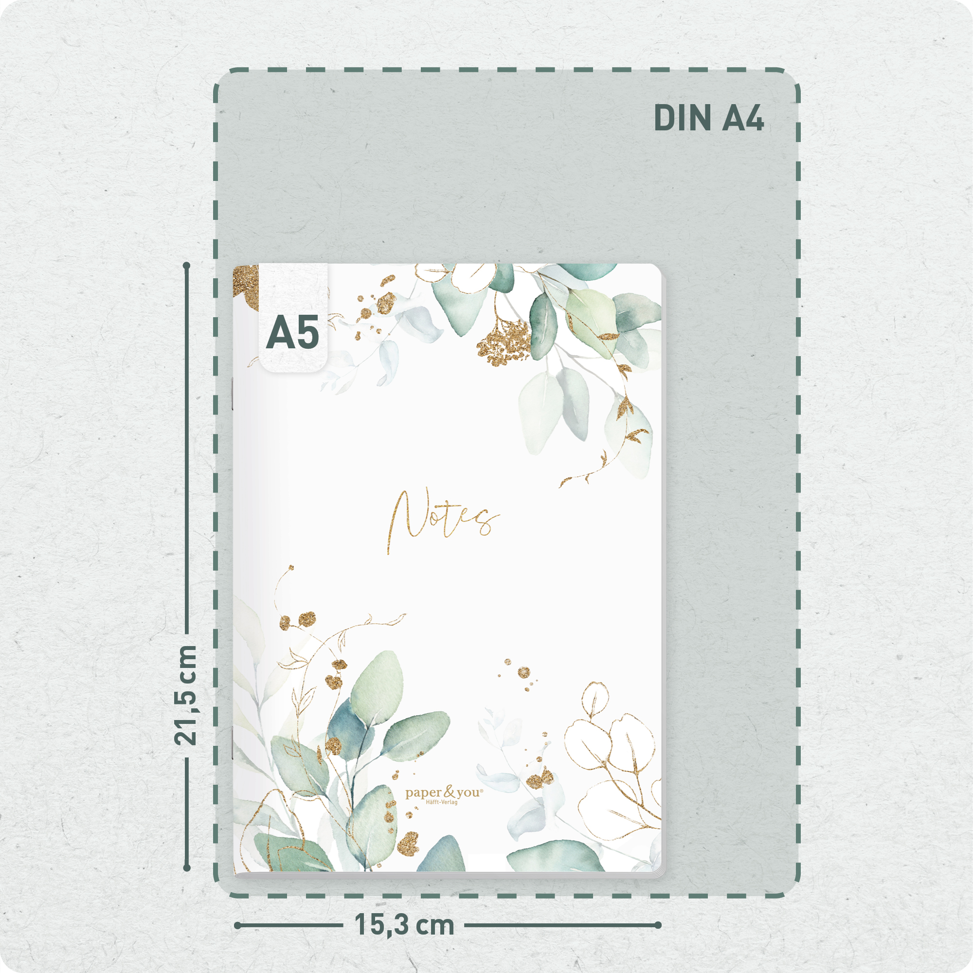 Artikelbild 3 des Artikels “paper&you Notizheft Classic liniert A5 [Blattgold] “