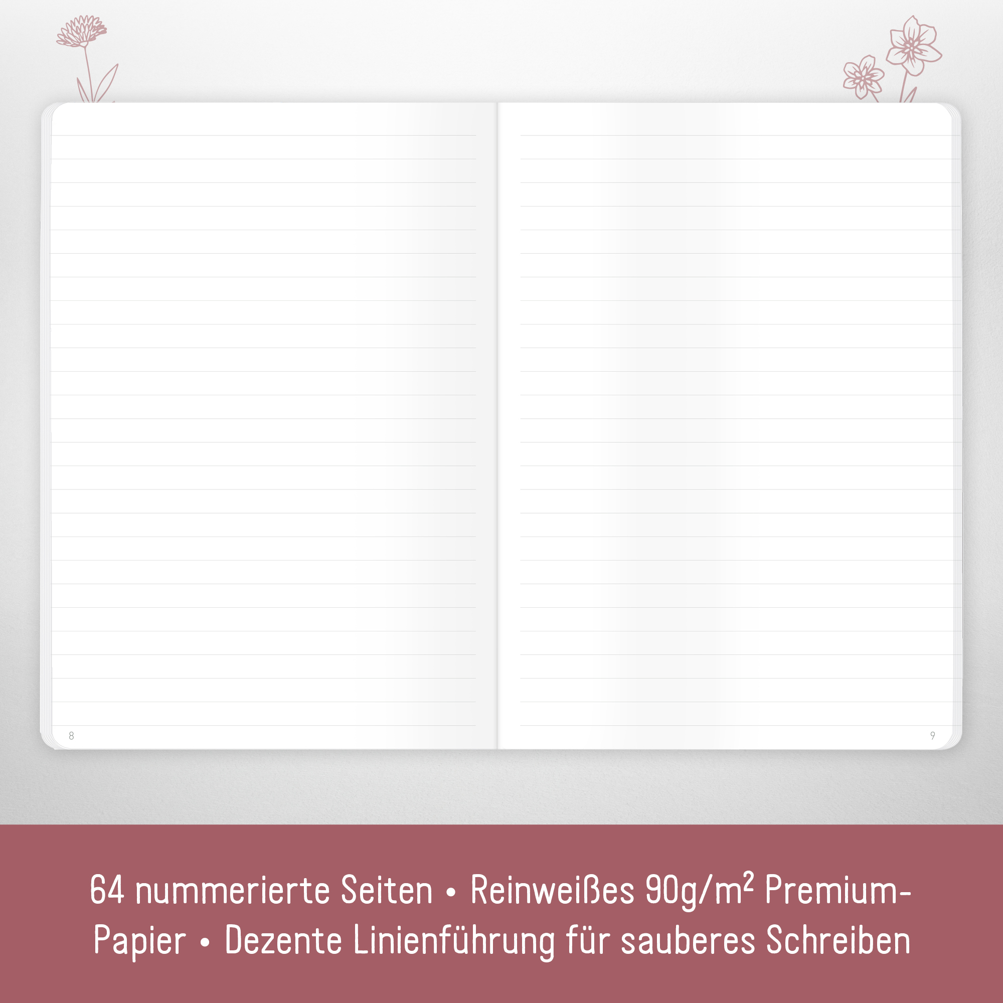 Artikelbild 3 des Artikels “paper&you Notizheft Classic liniert A5 [Fine Flowers rosé] “