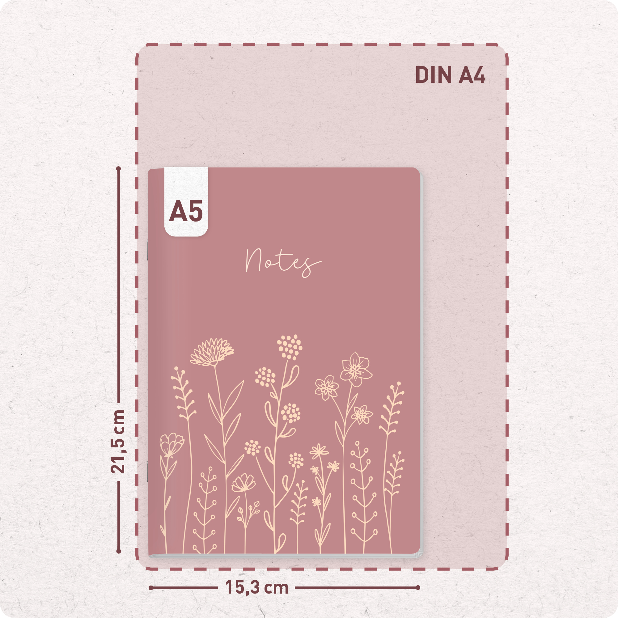 Artikelbild 3 des Artikels “paper&you Notizheft Classic liniert A5 [Fine Flowers rosé] “