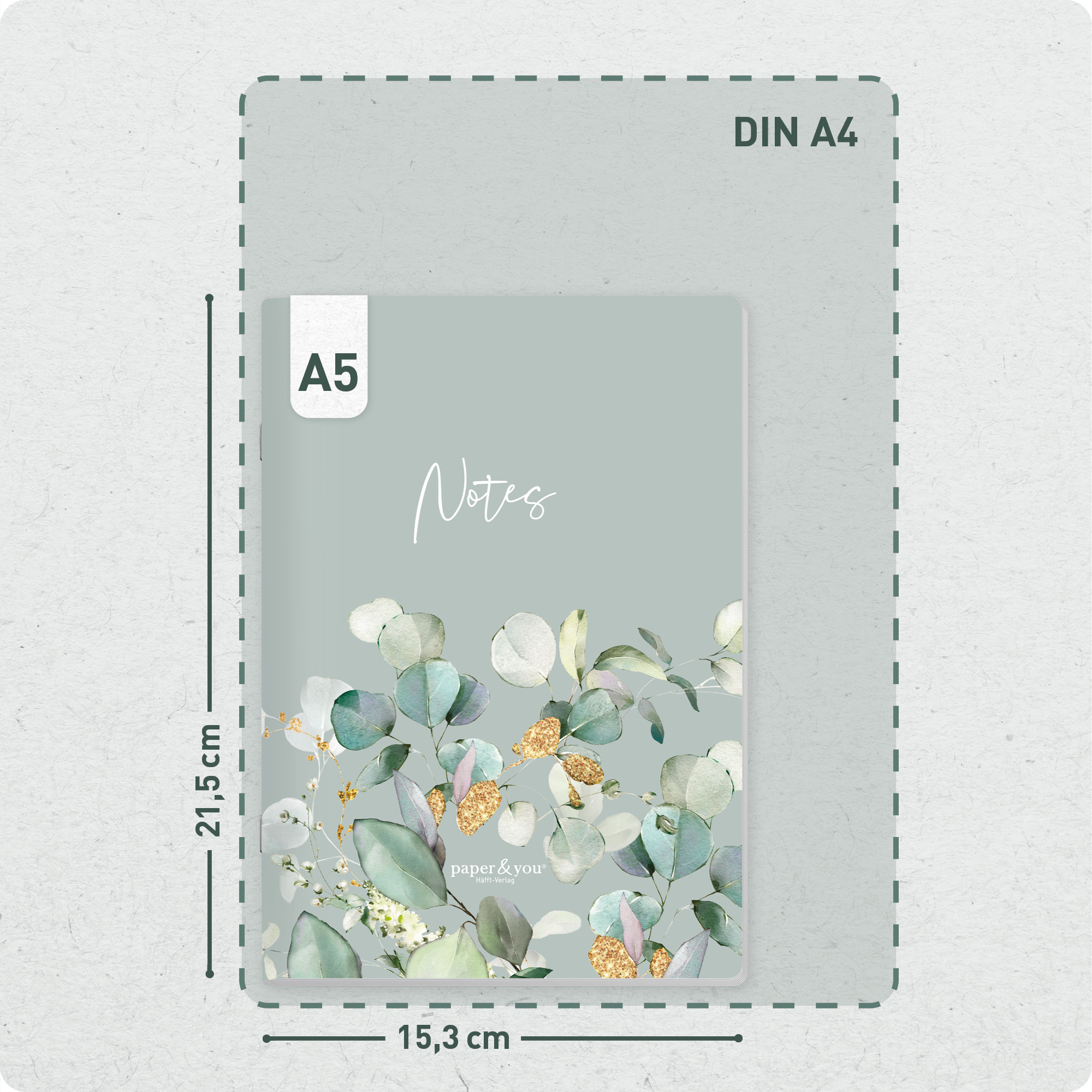 Artikelbild 3 des Artikels “paper&you Notizheft Classic liniert A5 [Minty Leaves] “