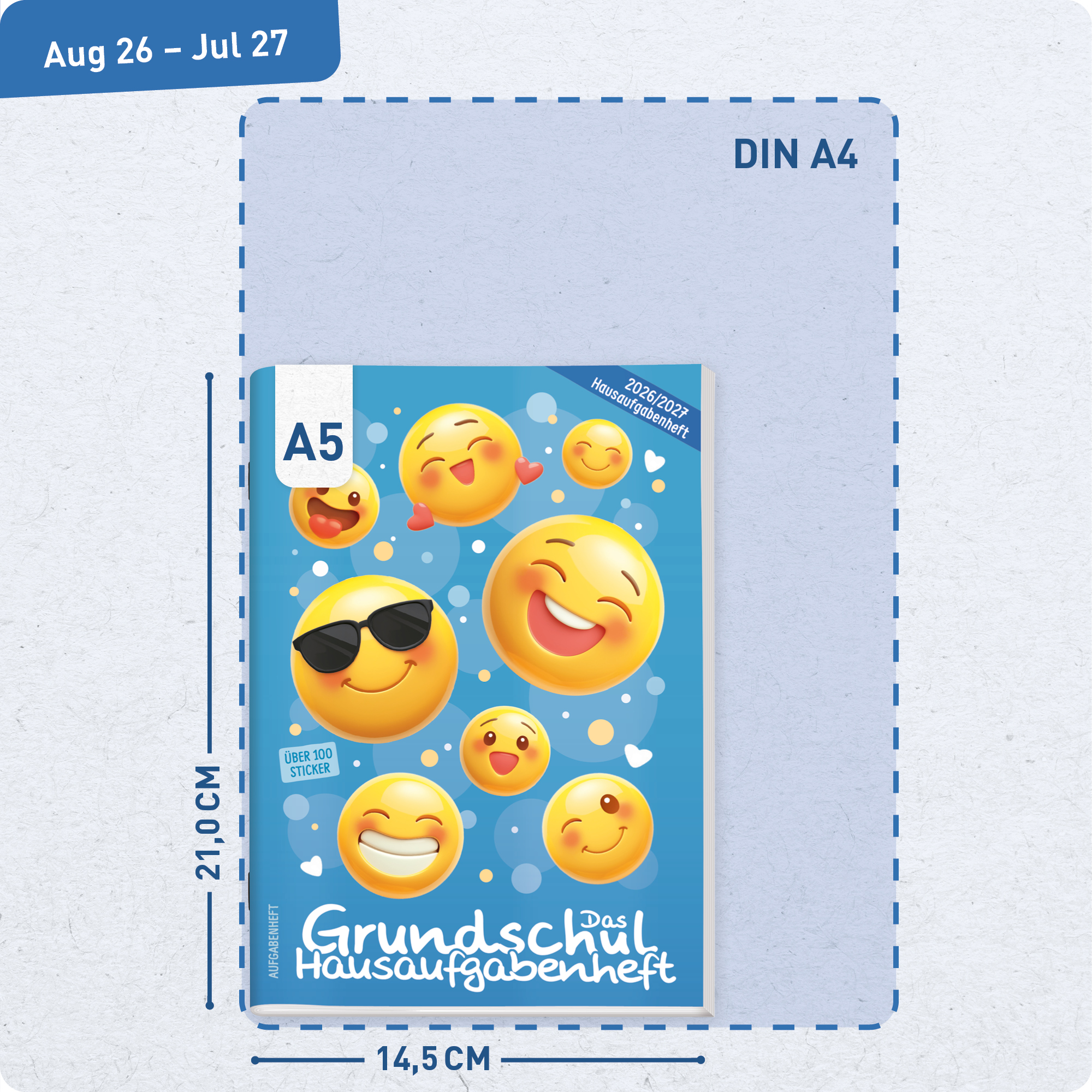 Artikelbild 3 des Artikels “Hausaufgabenheft Grundschule 2026/2027 A5 mit Datum [Emoji] “