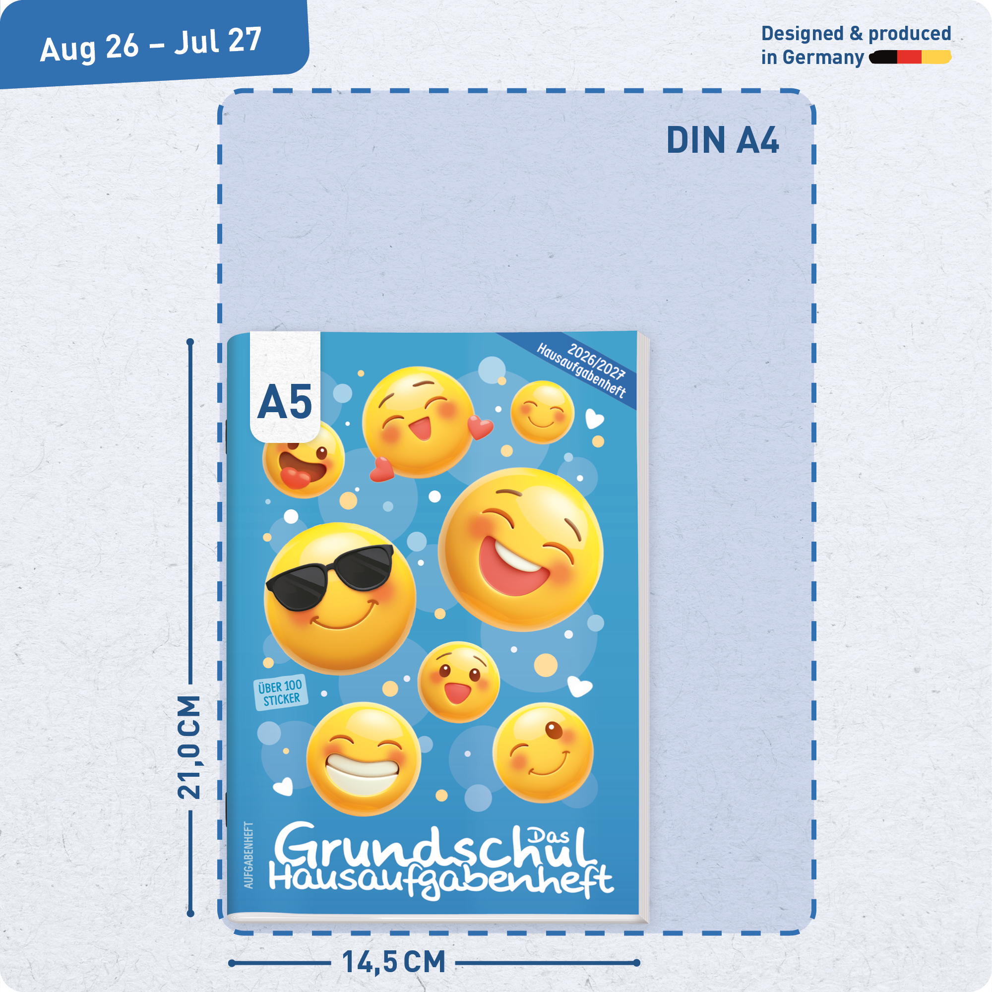 Artikelbild 3 des Artikels “Hausaufgabenheft Grundschule 2026/2027 A5 mit Datum [Emoji] “