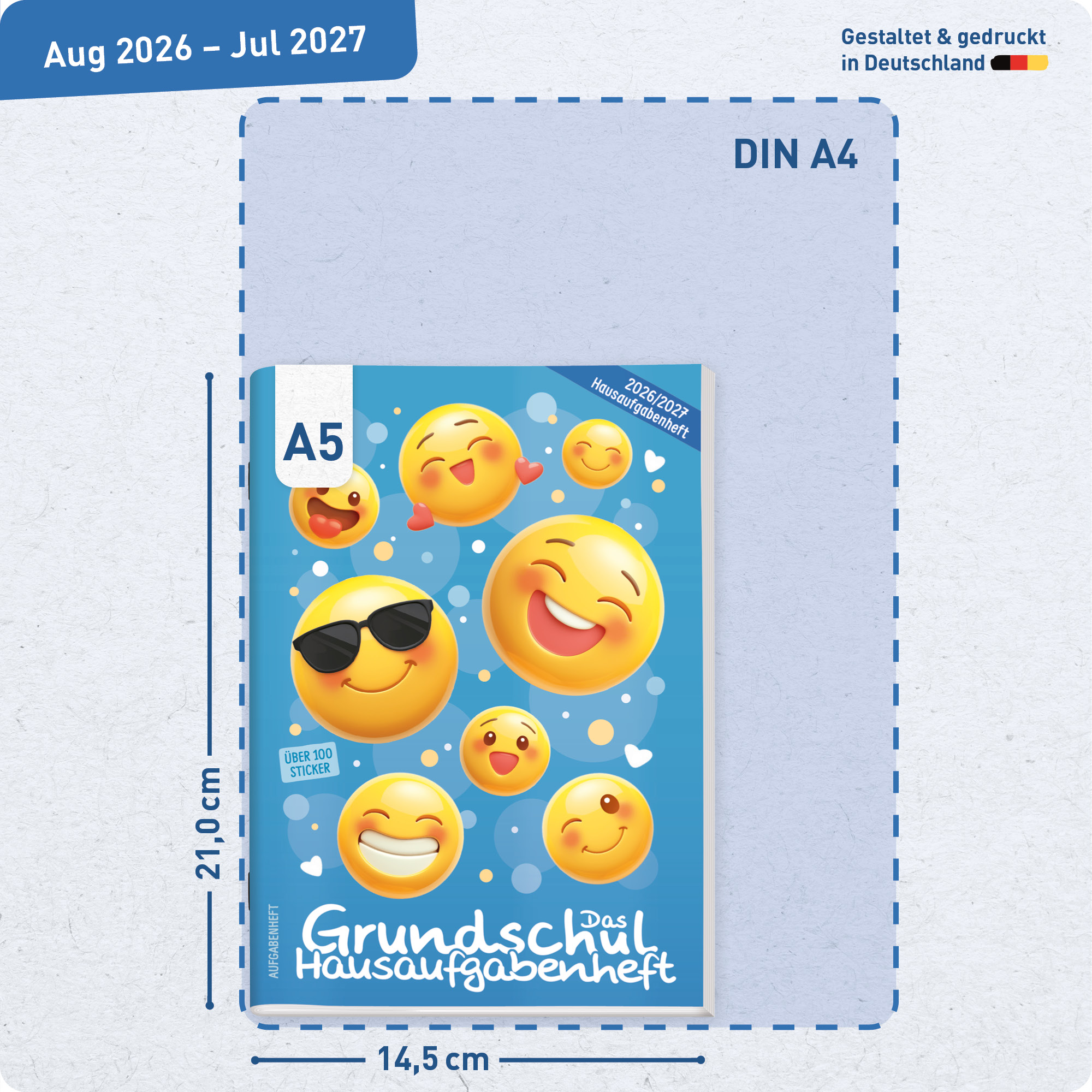 Artikelbild 3 des Artikels “Hausaufgabenheft Grundschule 2026/2027 A5 mit Datum [Emoji] “