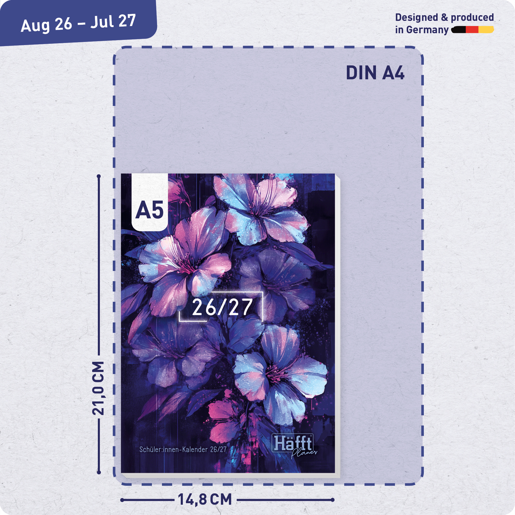 Artikelbild 3 des Artikels “Häfft Planer A5 2026/2027 [Dark Bloom] “