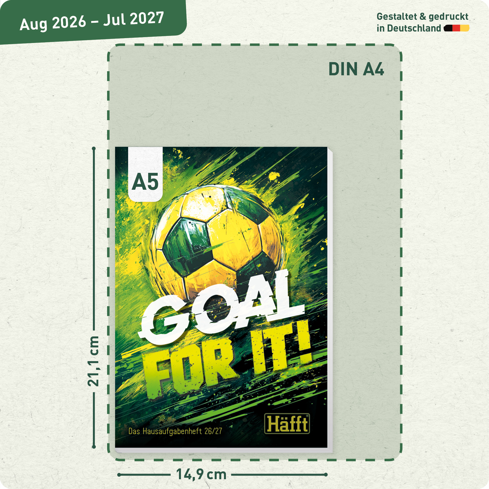 Artikelbild 3 des Artikels “Häfft Original Hausaufgabenheft A5 2026/2027 [Goal for It] “