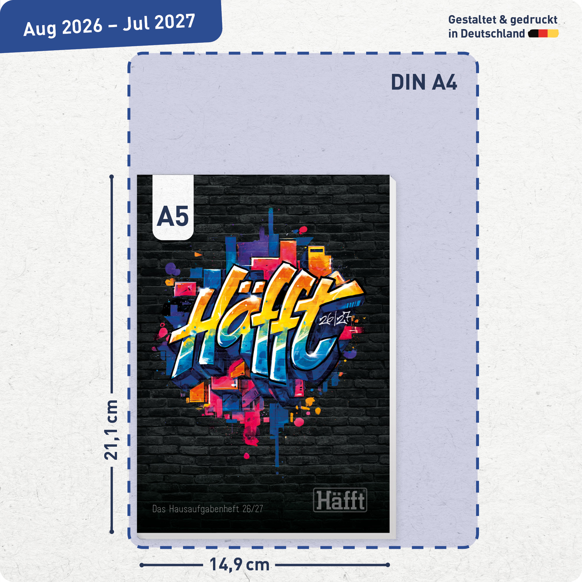Artikelbild 3 des Artikels “Häfft Original Hausaufgabenheft A5 2026/2027 [Graffiti] “