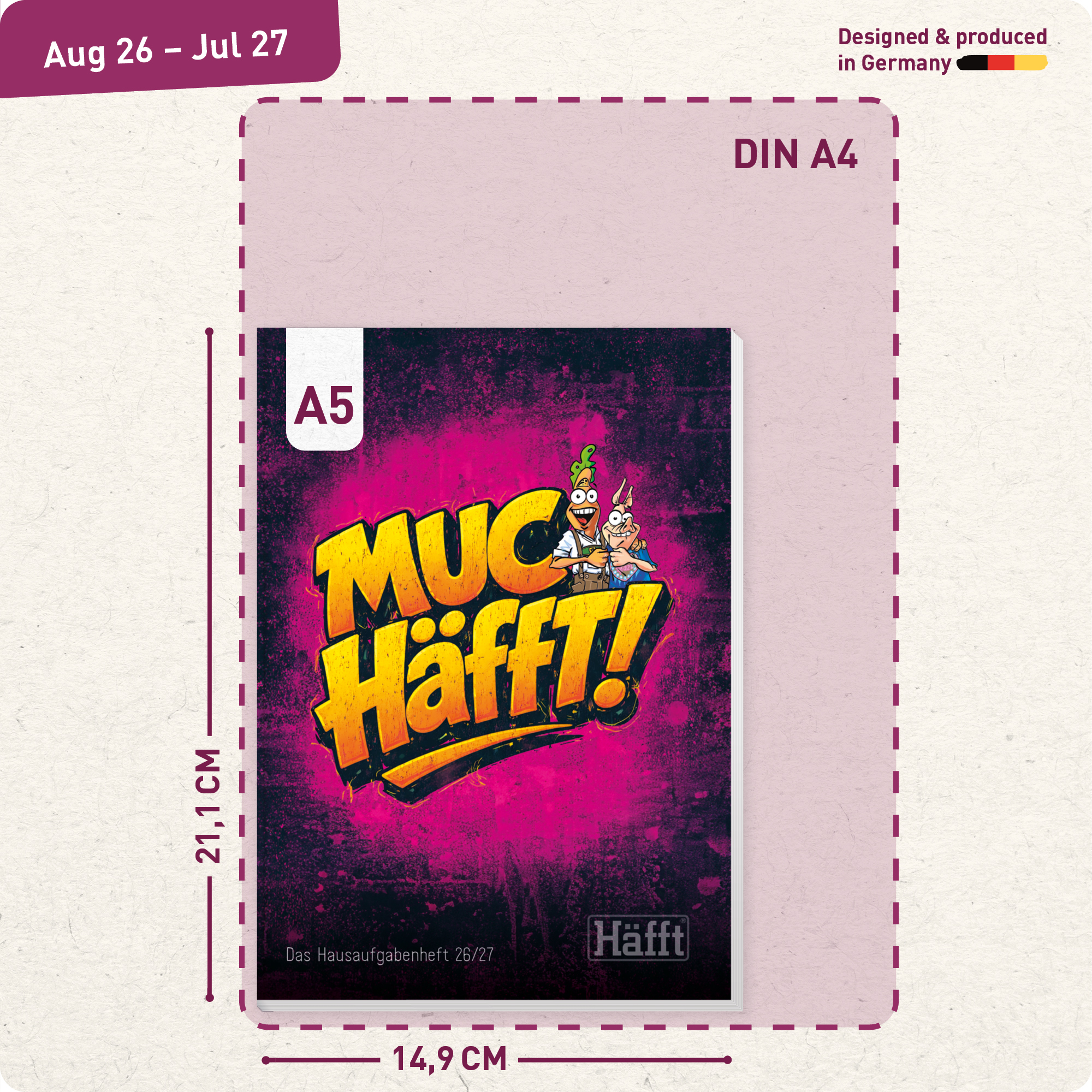 Artikelbild 3 des Artikels “Häfft® Original Hausaufgabenheft A5 2026/2027 [Muc Häfft] für München “