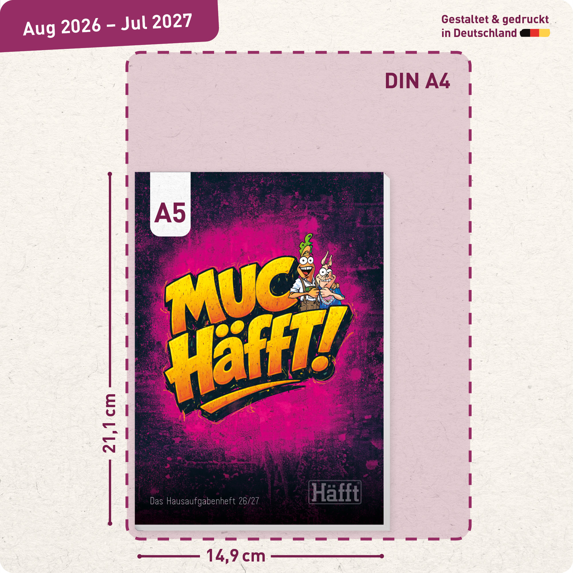 Artikelbild 3 des Artikels “Häfft Original Hausaufgabenheft A5 2026/2027 für München [Muc Häfft] “