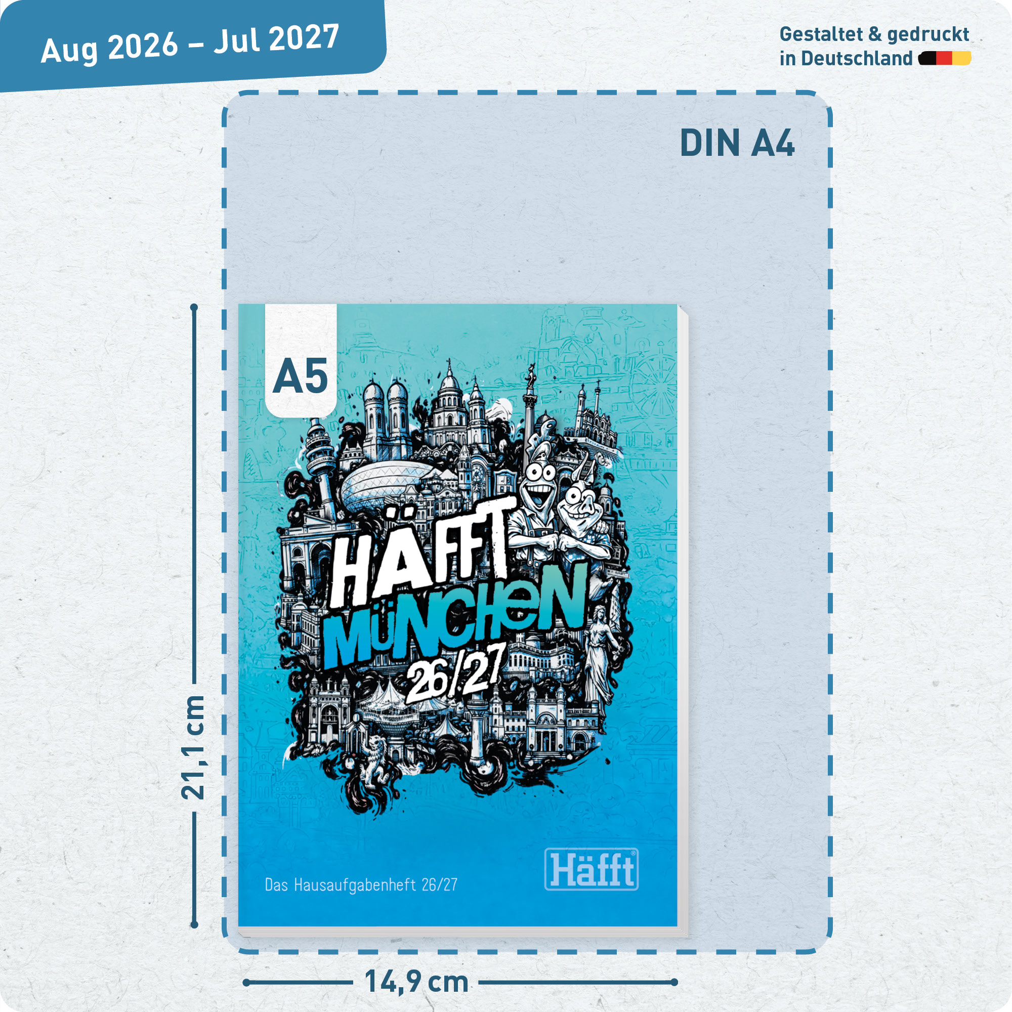 Artikelbild 3 des Artikels “Häfft Original Hausaufgabenheft A5 2026/2027 für München [Munich Vibes] “