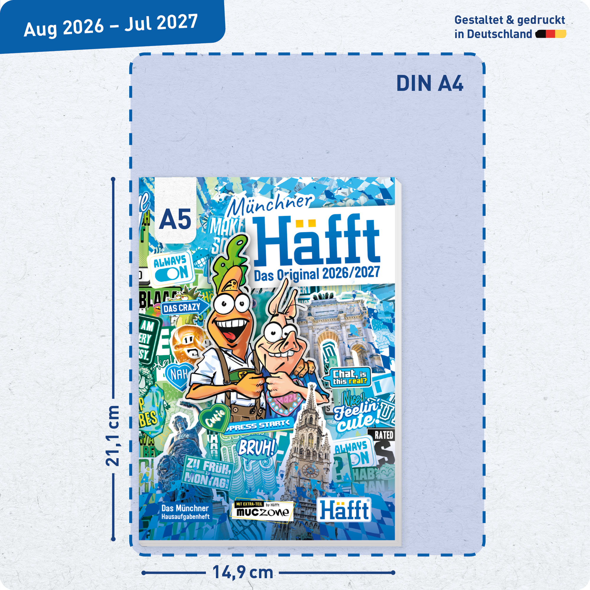 Artikelbild 3 des Artikels “Häfft Original Hausaufgabenheft A5 2026/2027 [Stickermania München] “