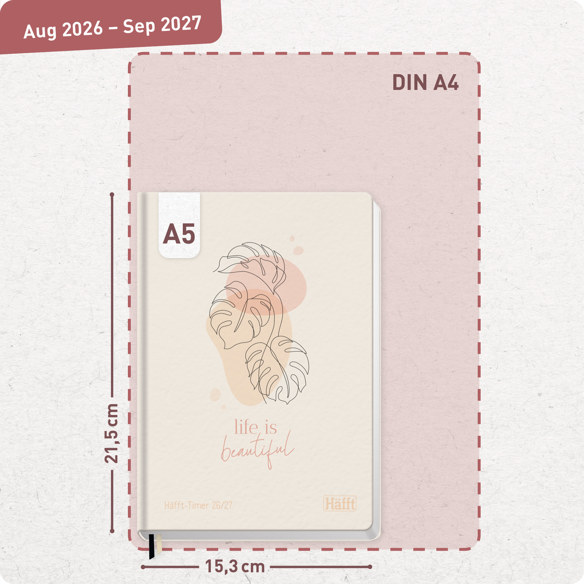 Artikelbild 3 des Artikels “Häfft-Timer A5 2026/2027 [Life is beautiful] “