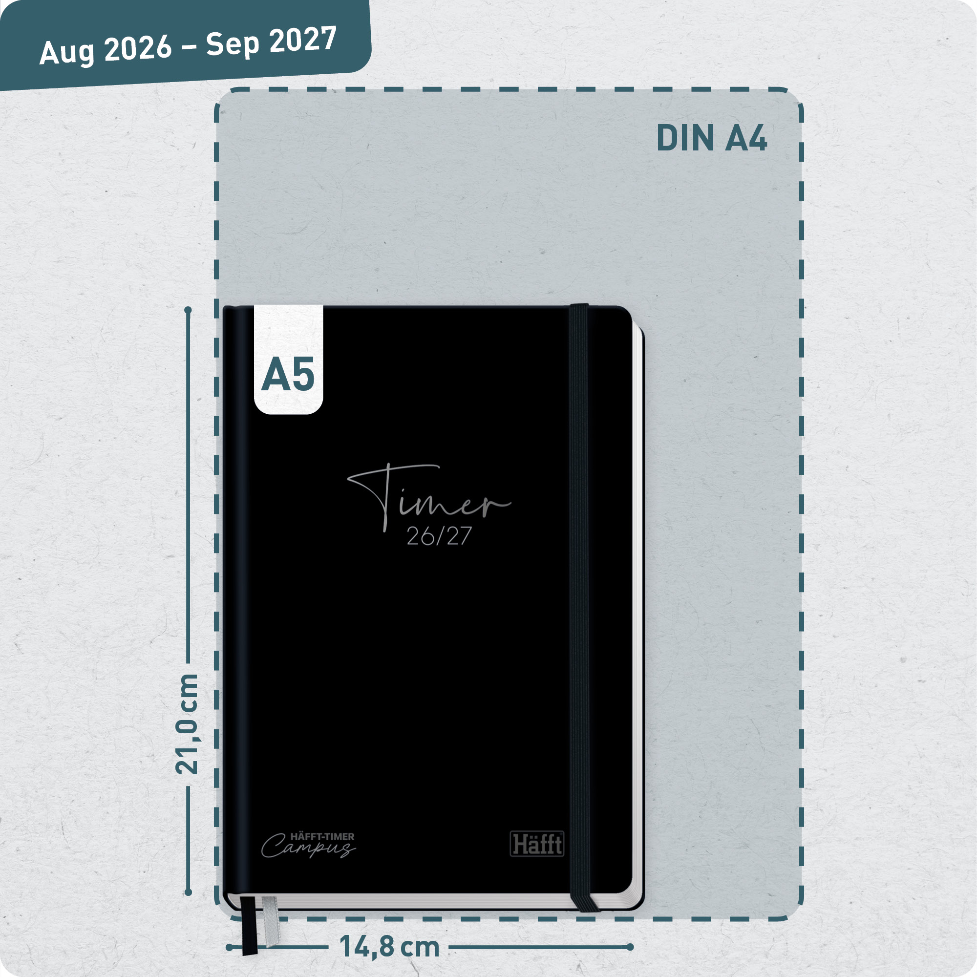 Artikelbild 3 des Artikels “Häfft-Timer Campus A5 2026/2027 [Black Edition] “