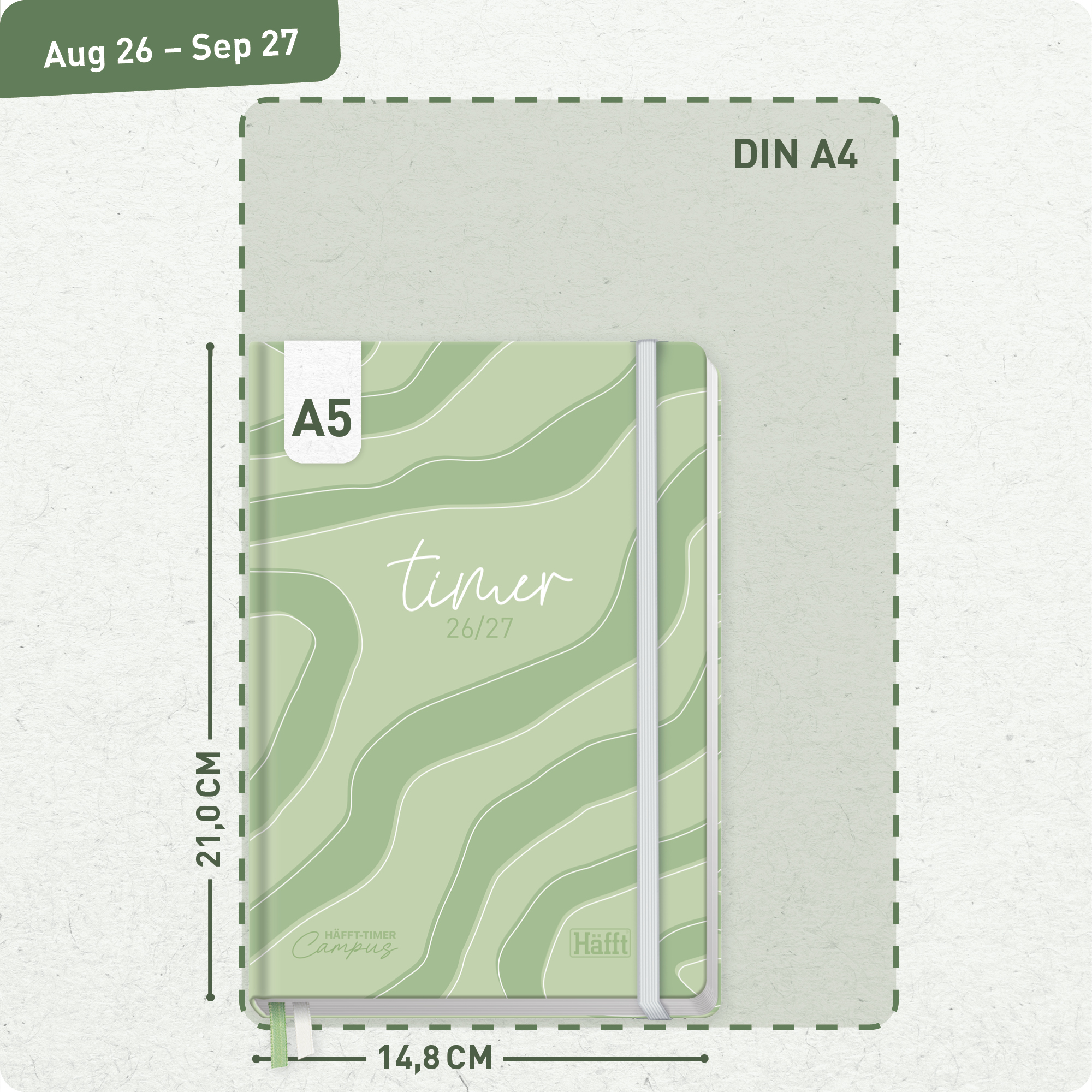Artikelbild 3 des Artikels “Häfft-Timer Campus A5 2026/2027 [Matcha Latte] “