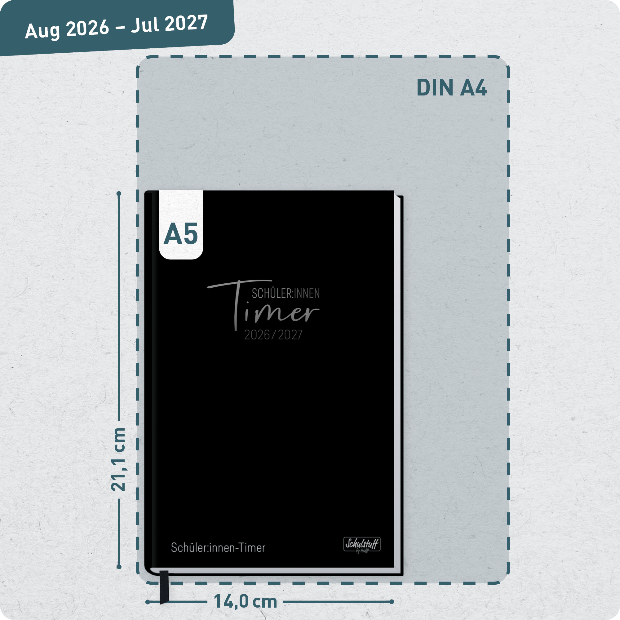 Artikelbild 3 des Artikels “Schulstuff Schüler:innen-Timer A5 2026/2027 A5 [Black Edition] “