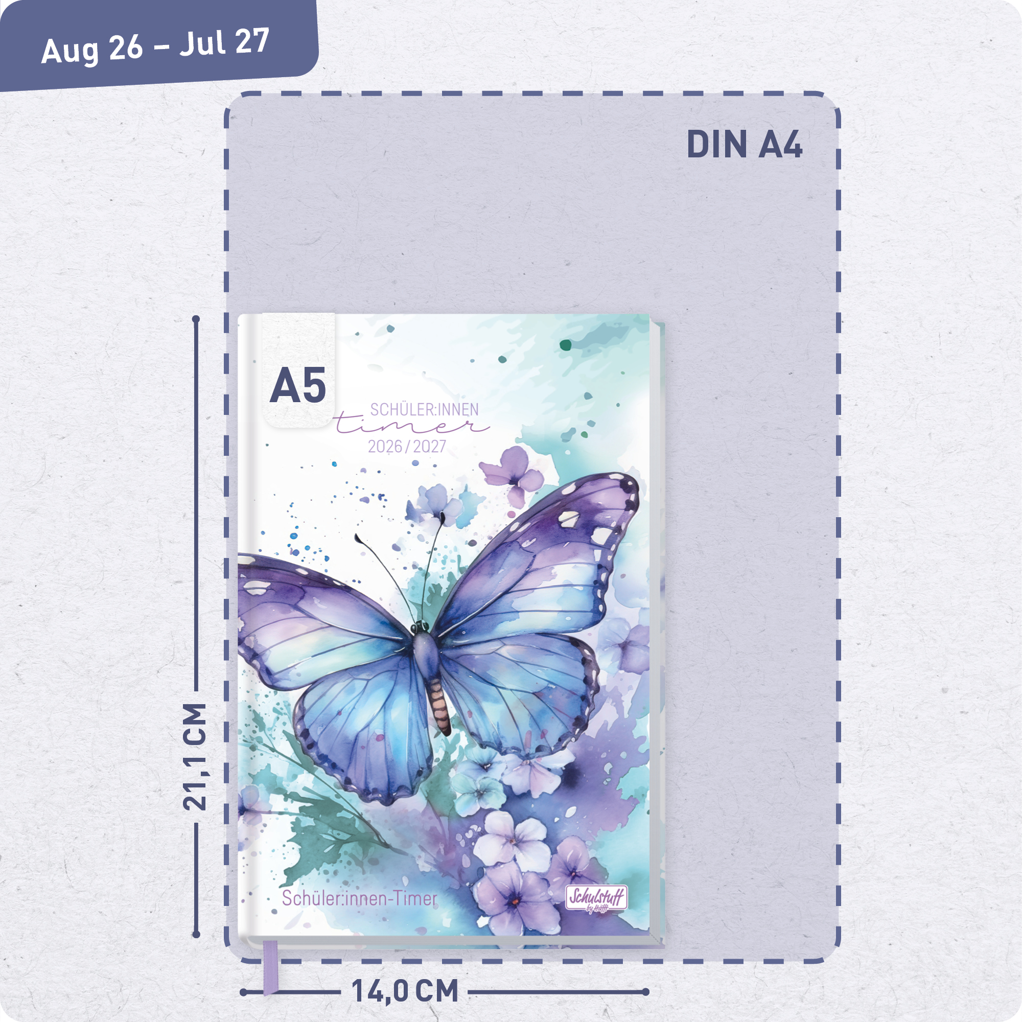 Artikelbild 3 des Artikels “Schulstuff Schüler:innen-Timer A5 2026/2027 [Butterfly] “