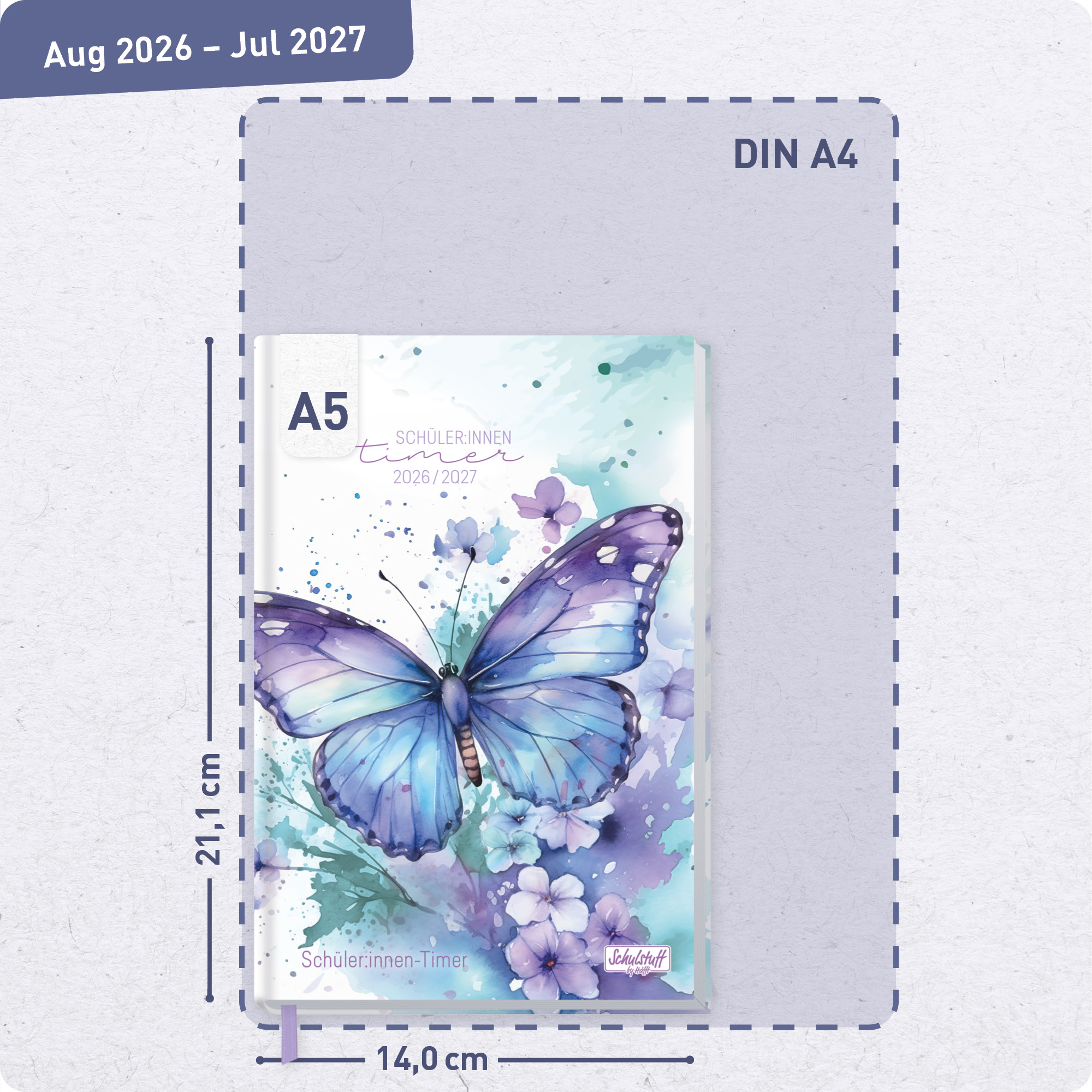 Artikelbild 3 des Artikels “Schulstuff Schüler:innen-Timer A5 2026/2027 [Butterfly] “