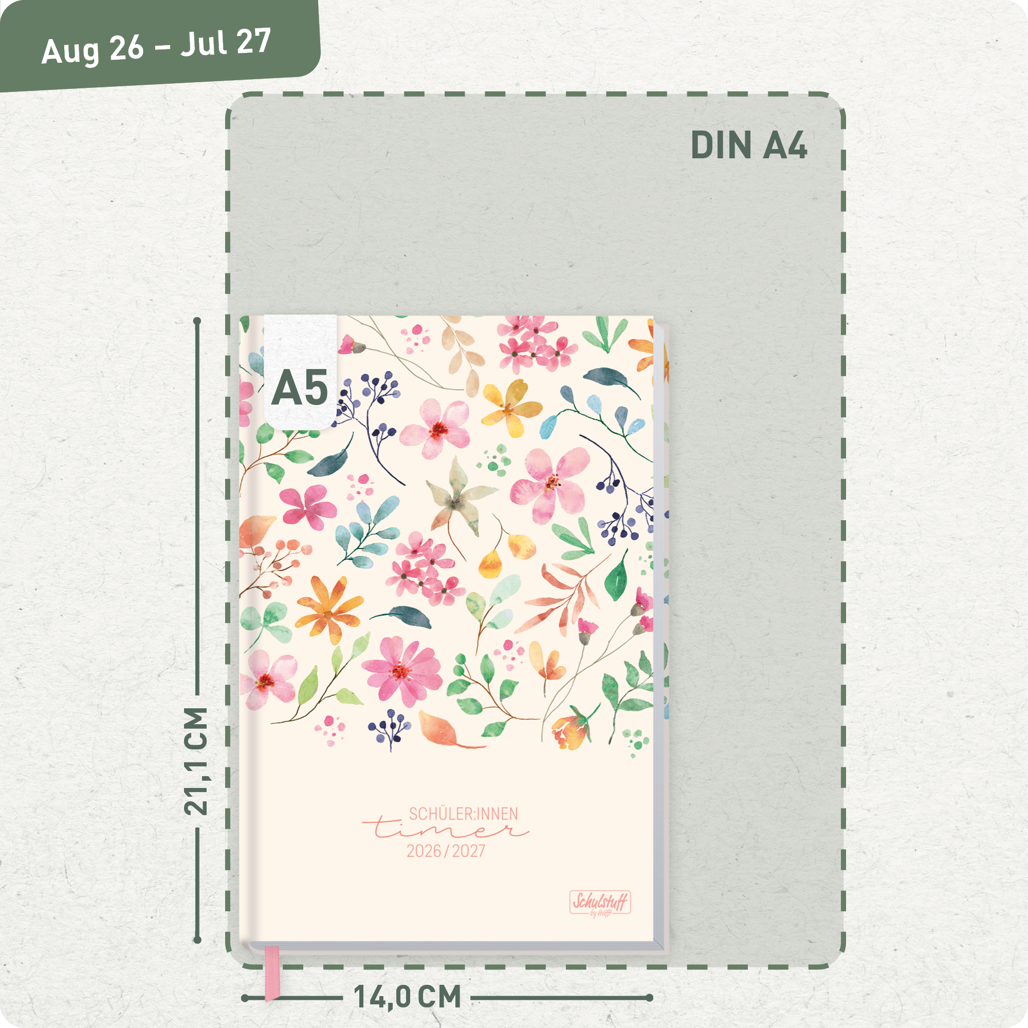 Artikelbild 3 des Artikels “Schulstuff Schüler:innen-Timer A5 2026/2027 [Wild Blossoms] “