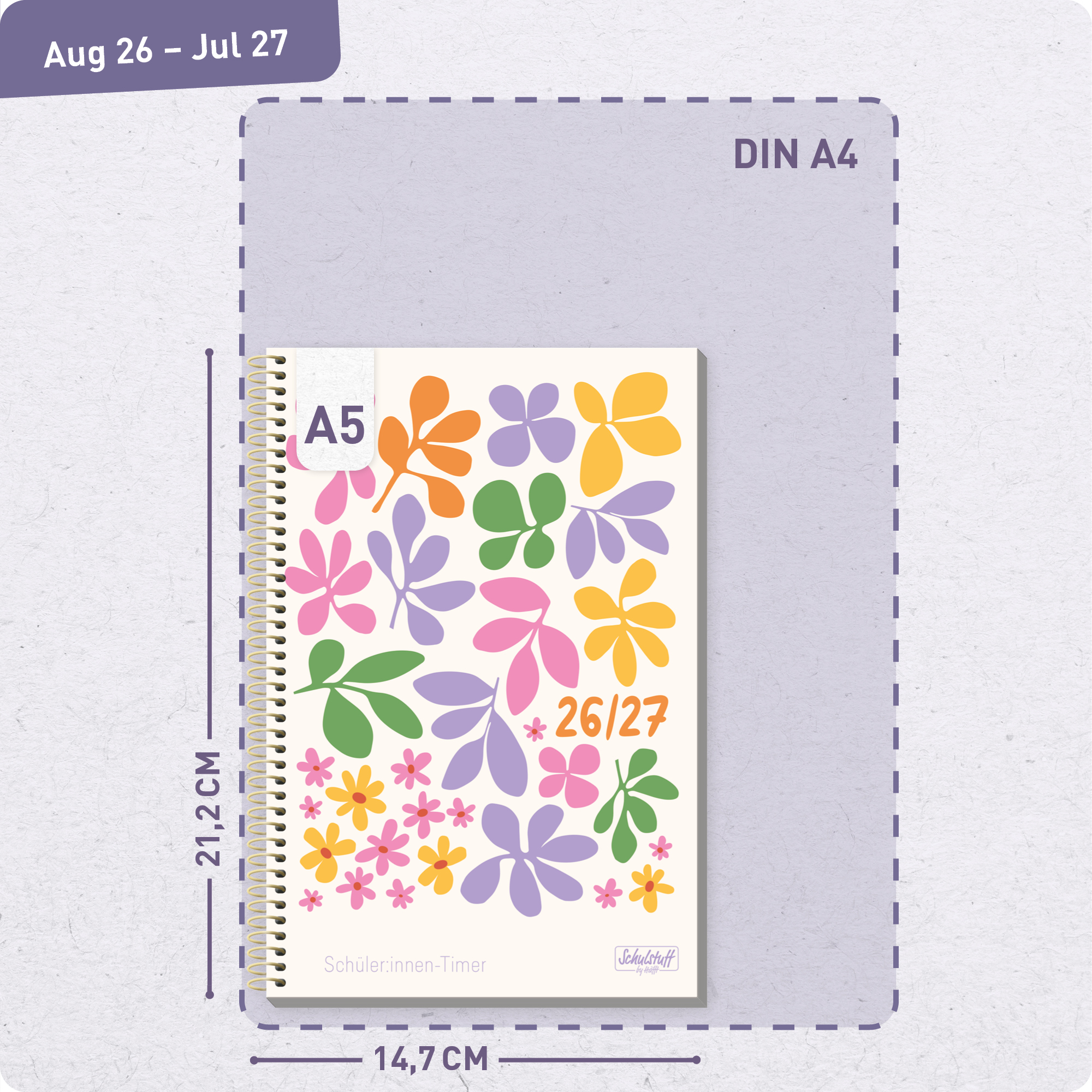 Artikelbild 3 des Artikels “Schulstuff Schüler:innen-Timer mit Spiralbindung A5 2026/2027 A5 [Daisy & Leaf] “