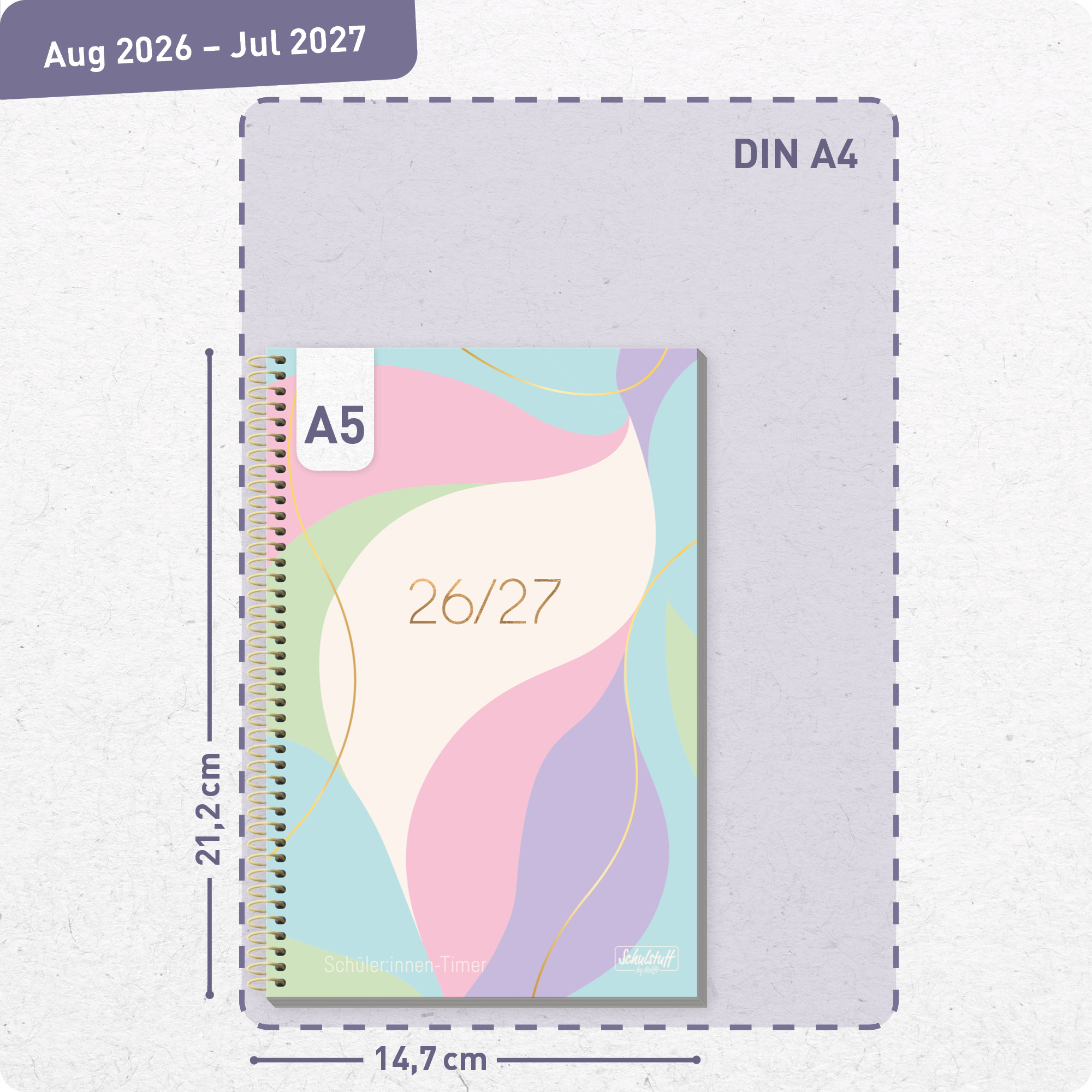 Artikelbild 3 des Artikels “Schulstuff Schüler:innen-Timer mit Spiralbindung A5 2026/2027 [Pastel Love] “