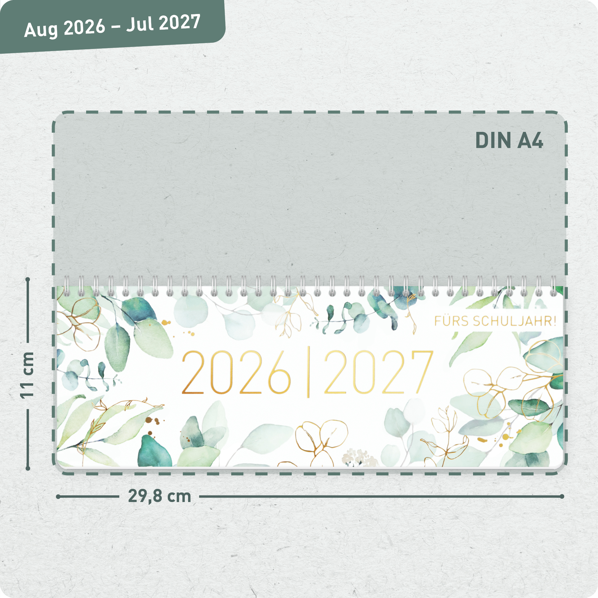 Artikelbild 3 des Artikels “Wochen-Tischkalender Schuljahr 2026/2027 mit Aufsteller [Blattgold] “