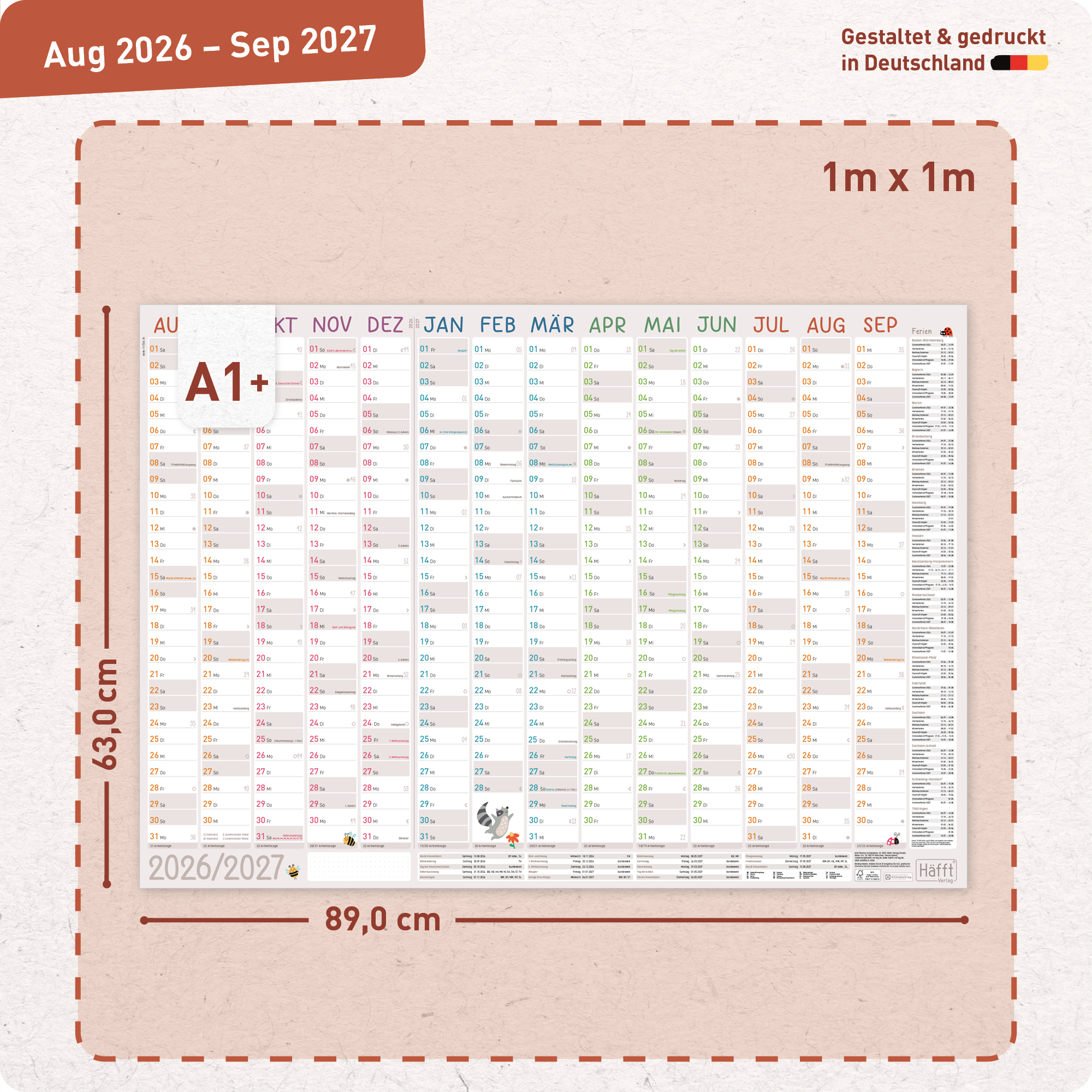 Artikelbild 3 des Artikels “Wandkalender Kita-Planer A1 + 2026/2027 “