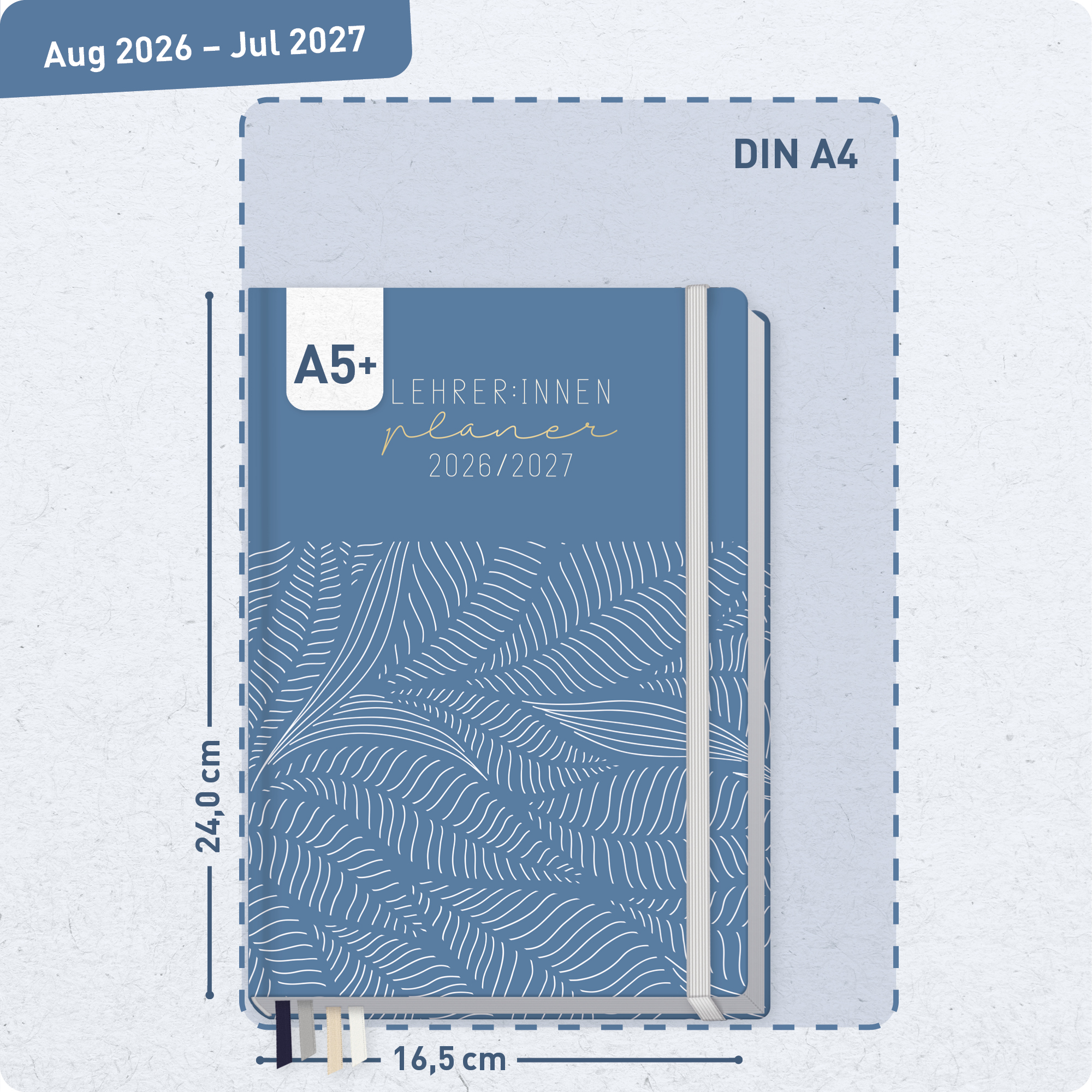 Artikelbild 3 des Artikels “Lehrer-Planer A5+ 2026/2027 [Fine Leaves Blue] “