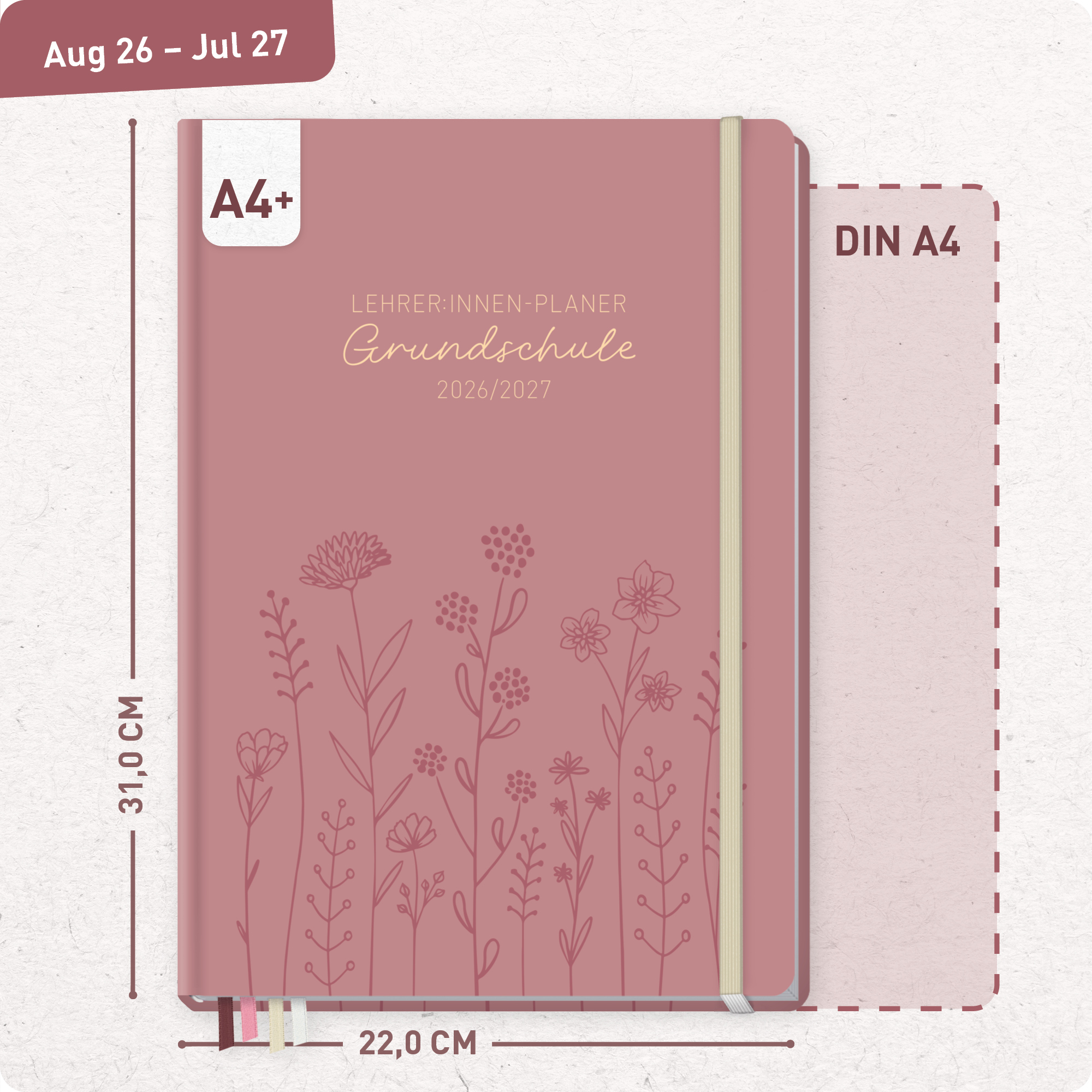 Artikelbild 3 des Artikels “Lehrer-Planer Grundschule A4+ 26/27 [Fine Flowers rosé] “