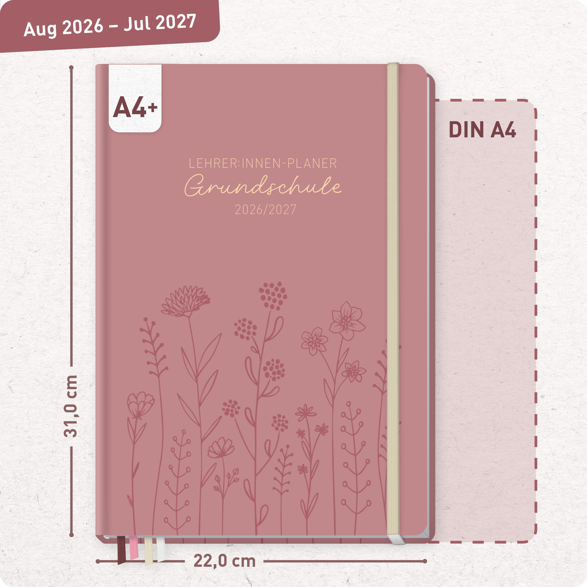 Artikelbild 3 des Artikels “Lehrer-Planer Grundschule A4+ 26/27 [Fine Flowers rosé] “