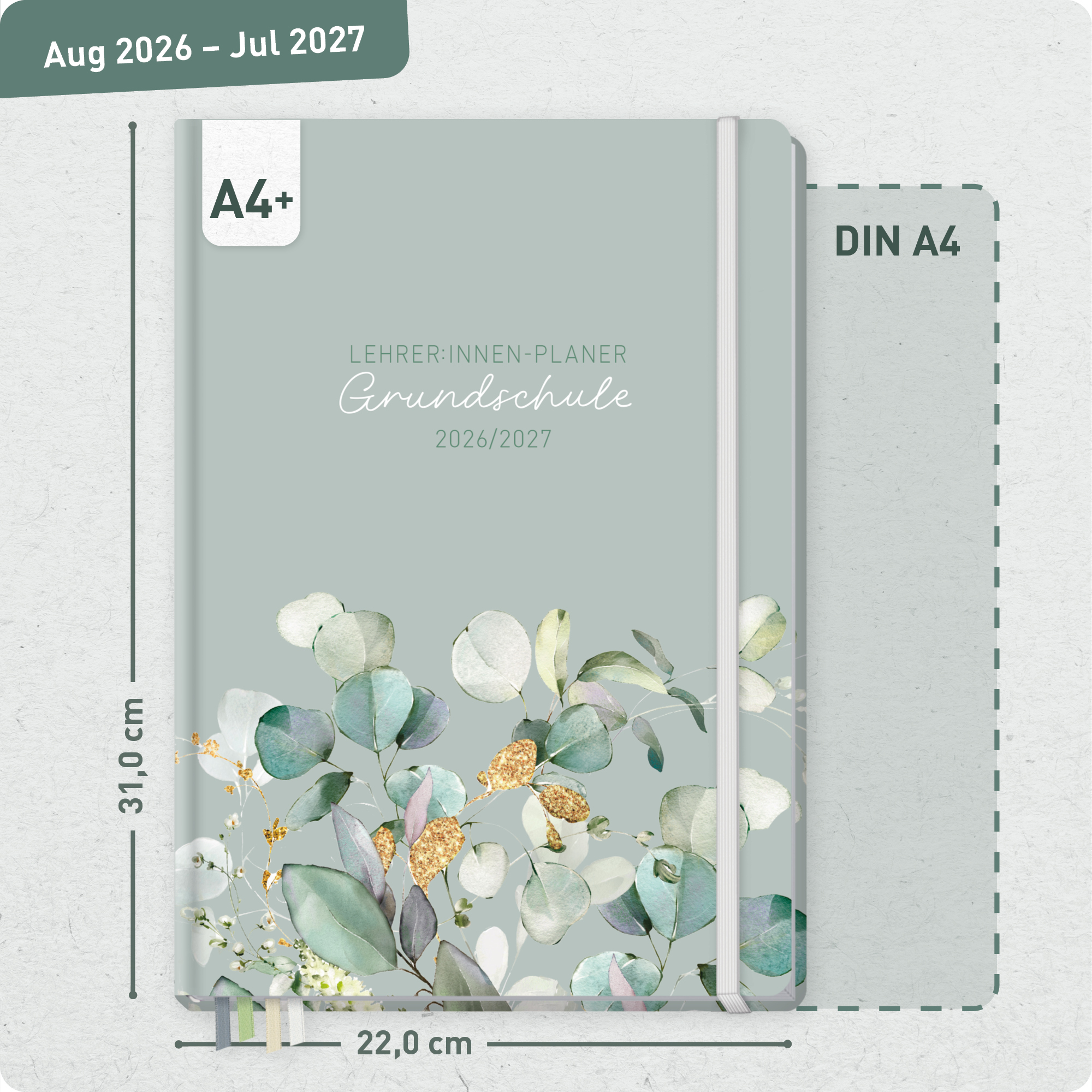 Artikelbild 3 des Artikels “Lehrer-Planer Grundschule A4+ 26/27 [Minty Leaves] “