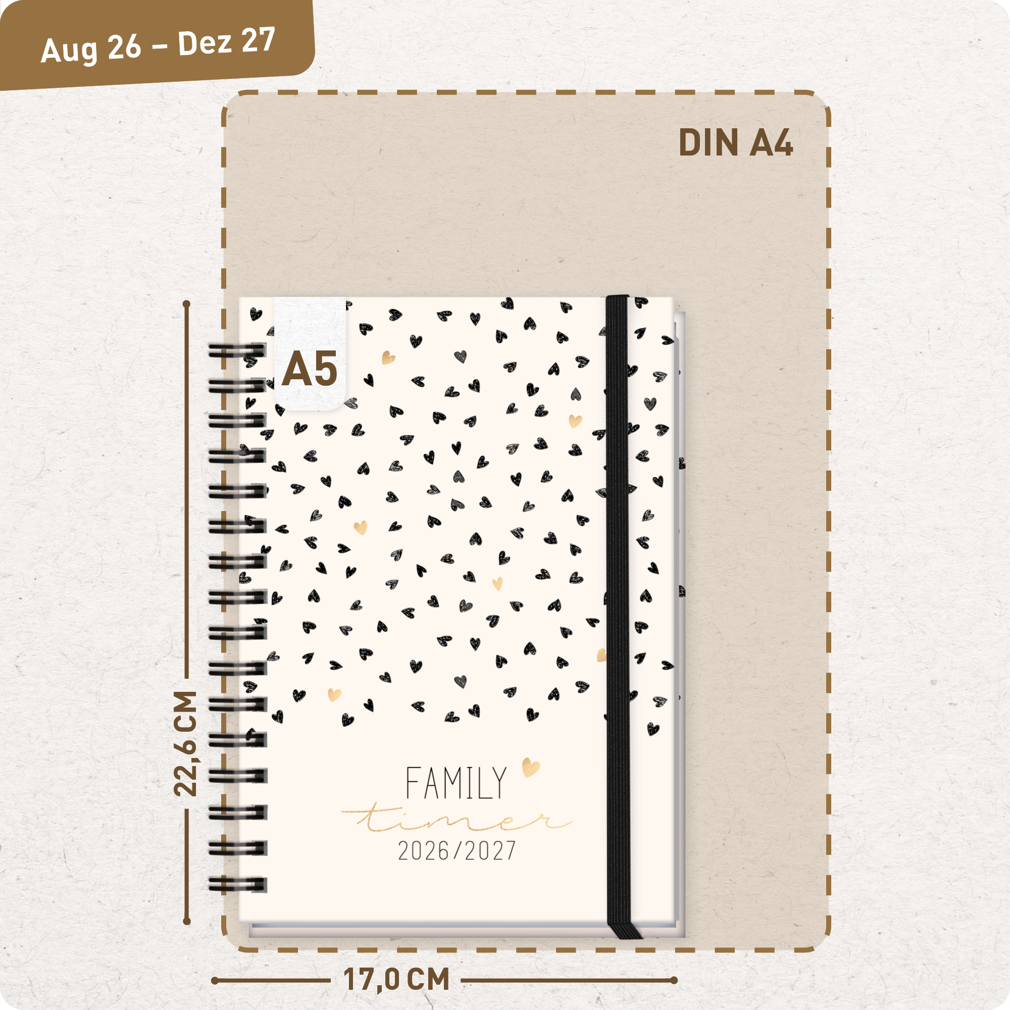 Artikelbild 3 des Artikels “Family-Timer A5 2026 2027 [Golden Hearts] “