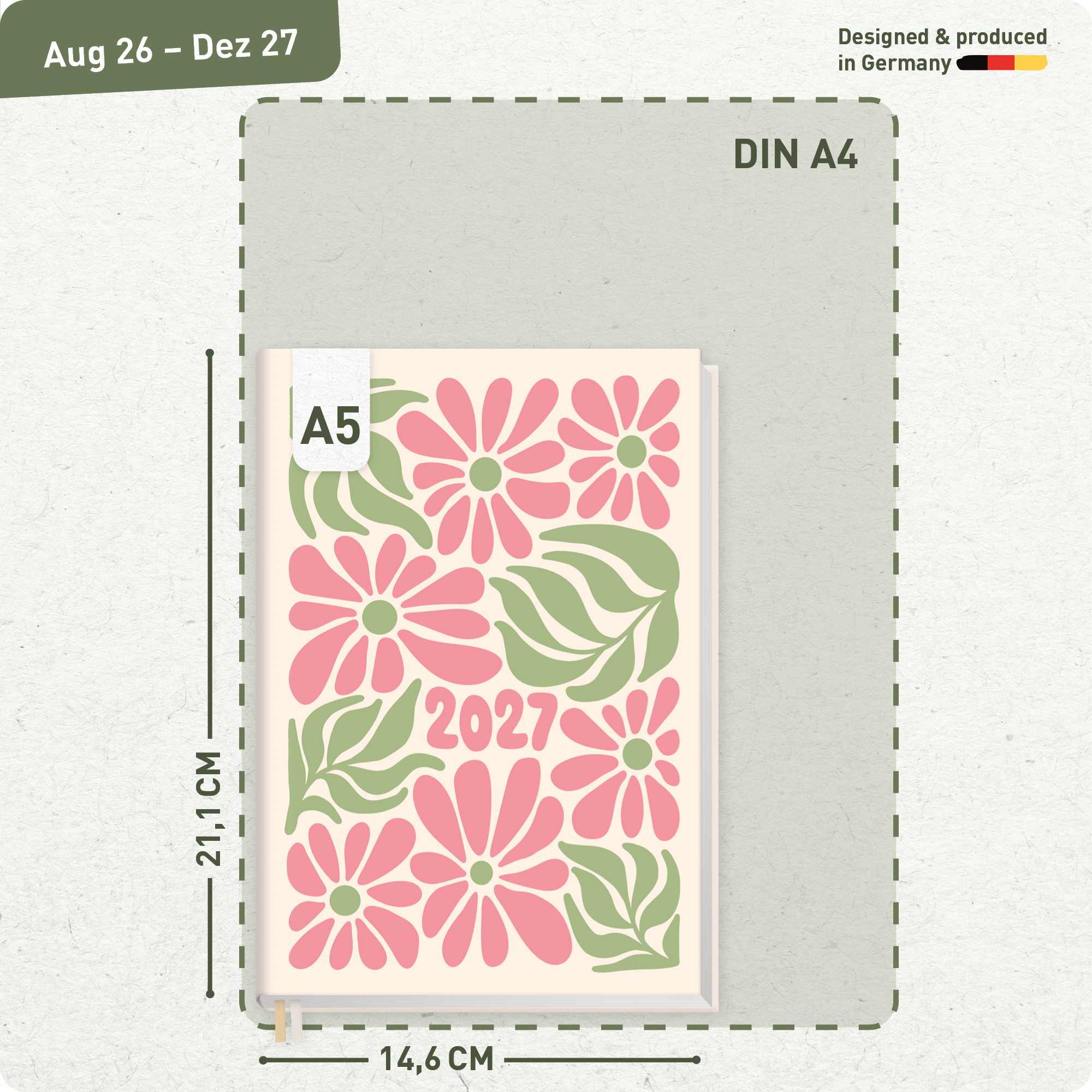 Artikelbild 3 des Artikels “Chäff-Timer A5 2026/2027 [Flower Power pink] “