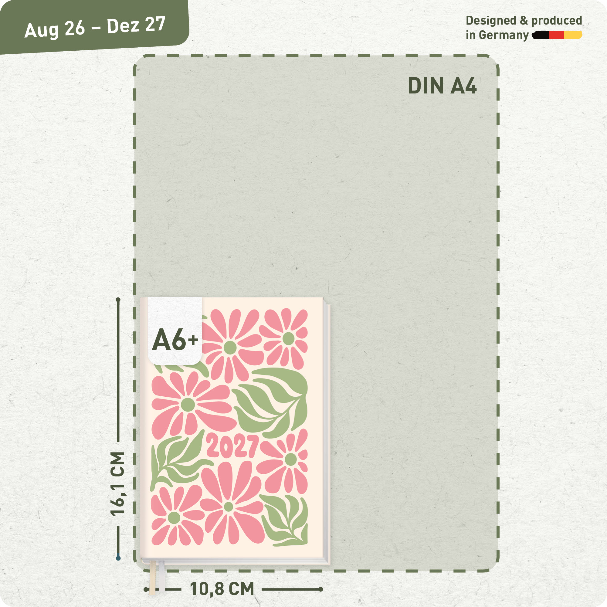 Artikelbild 3 des Artikels “Chäff-Timer Mini A6+ 2026/2027 [Flower Power pink] “