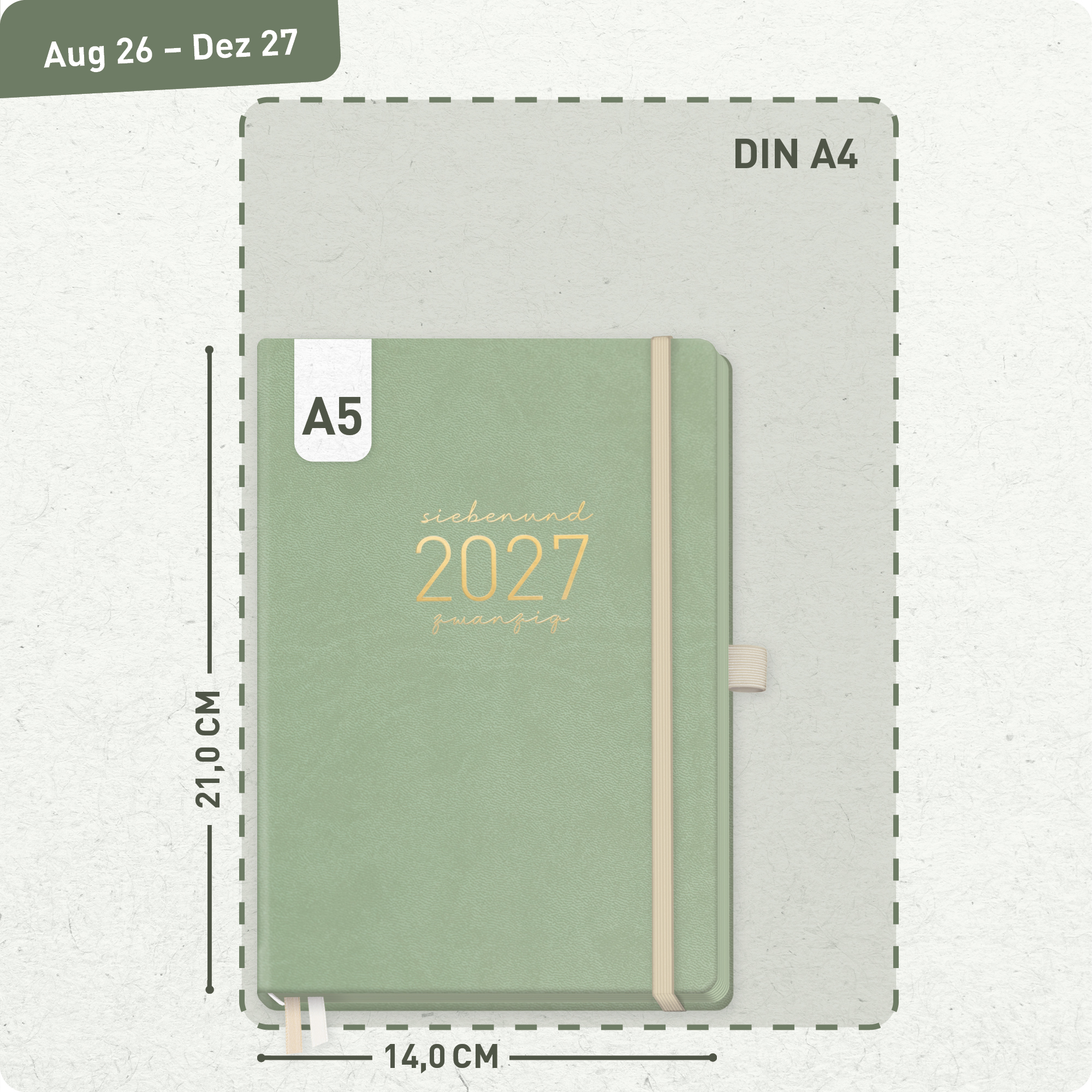 Artikelbild 3 des Artikels “Chäff-Timer Deluxe A5 Kalender 2026/2027 [Salbei] “