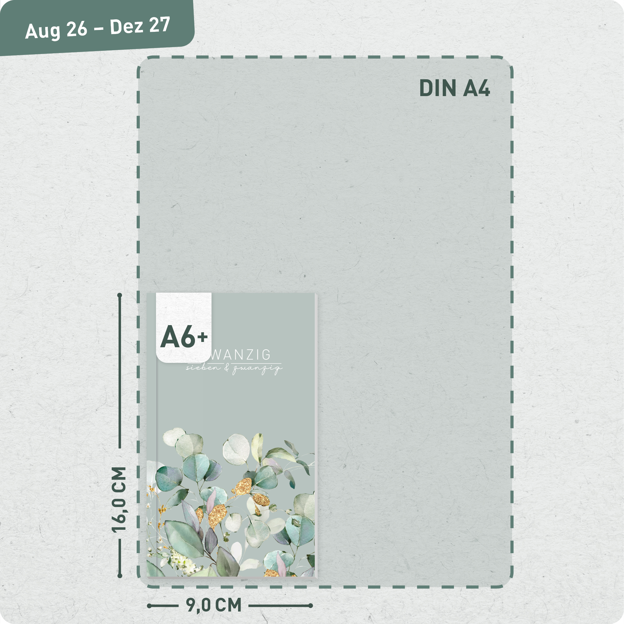 Artikelbild 3 des Artikels “Monatskalender 2026/2027 A6+ Slim Taschenkalender [Minty Leaves] “