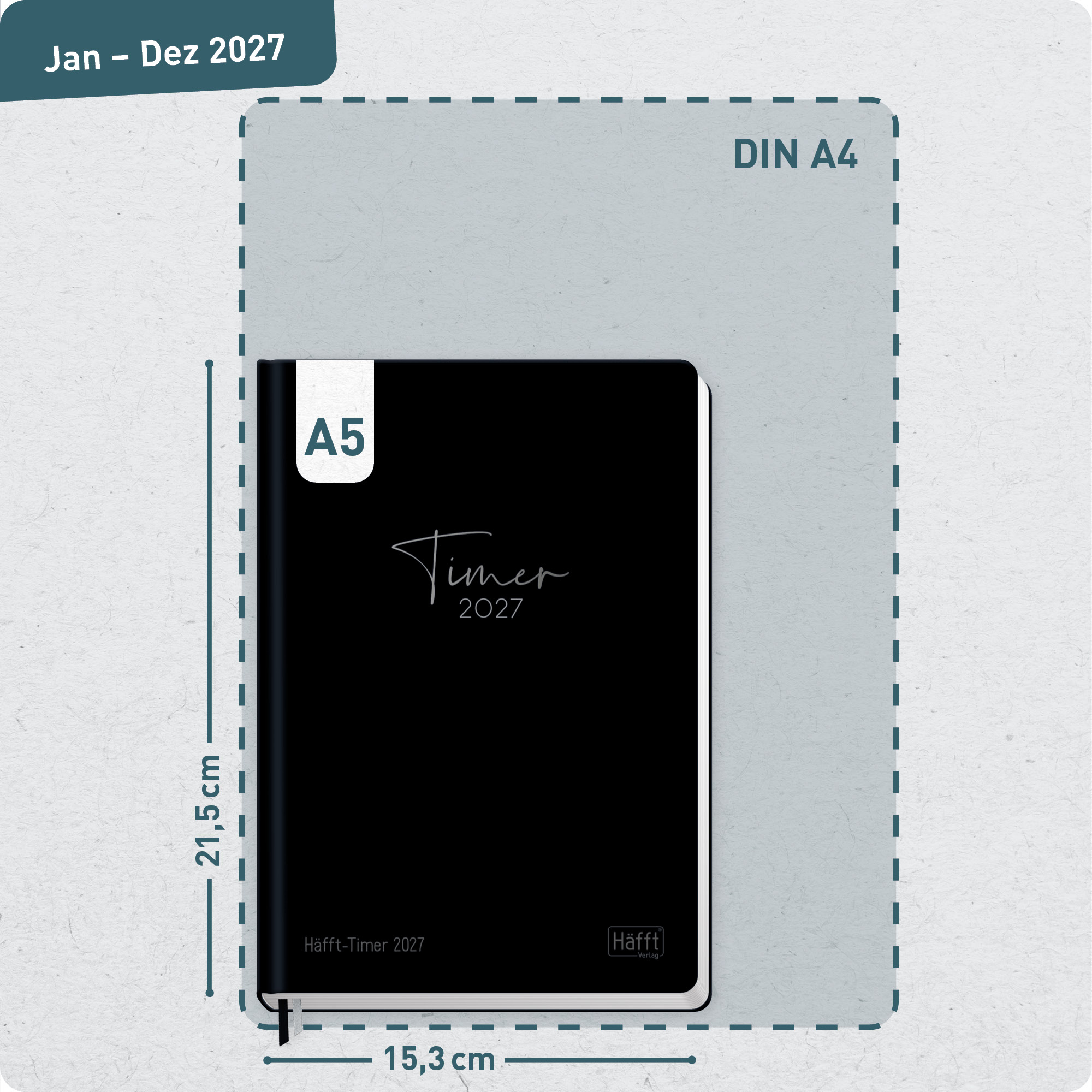 Artikelbild 3 des Artikels “Häfft-Timer 2027 A5 [Black Edition] “
