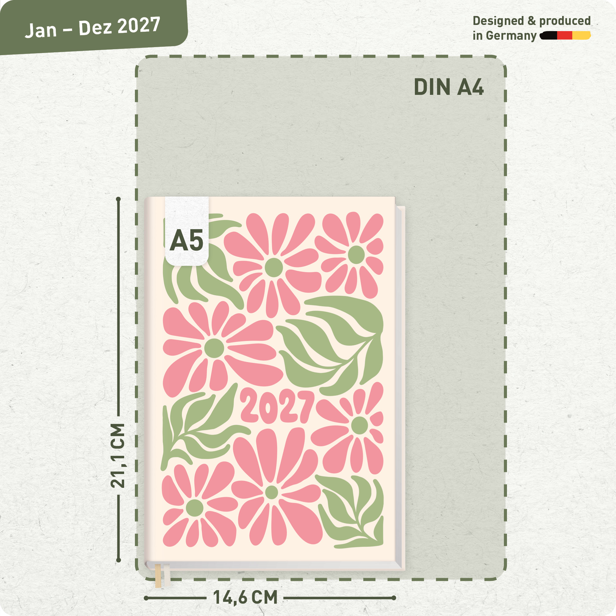 Artikelbild 3 des Artikels “Chäff-Timer Classic A5 2027 [Flower Power pink] “