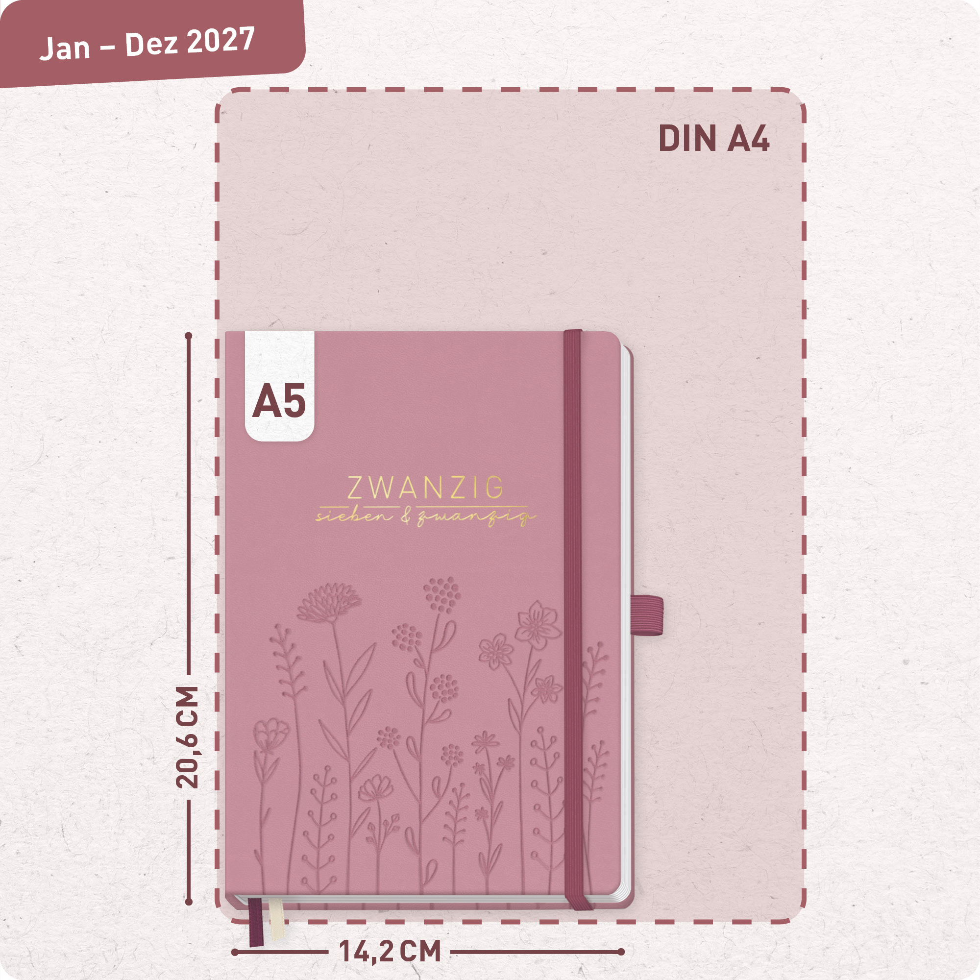 Artikelbild 3 des Artikels “Chäff-Timer Premium A5 2027 [Fine Flowers rosé] “