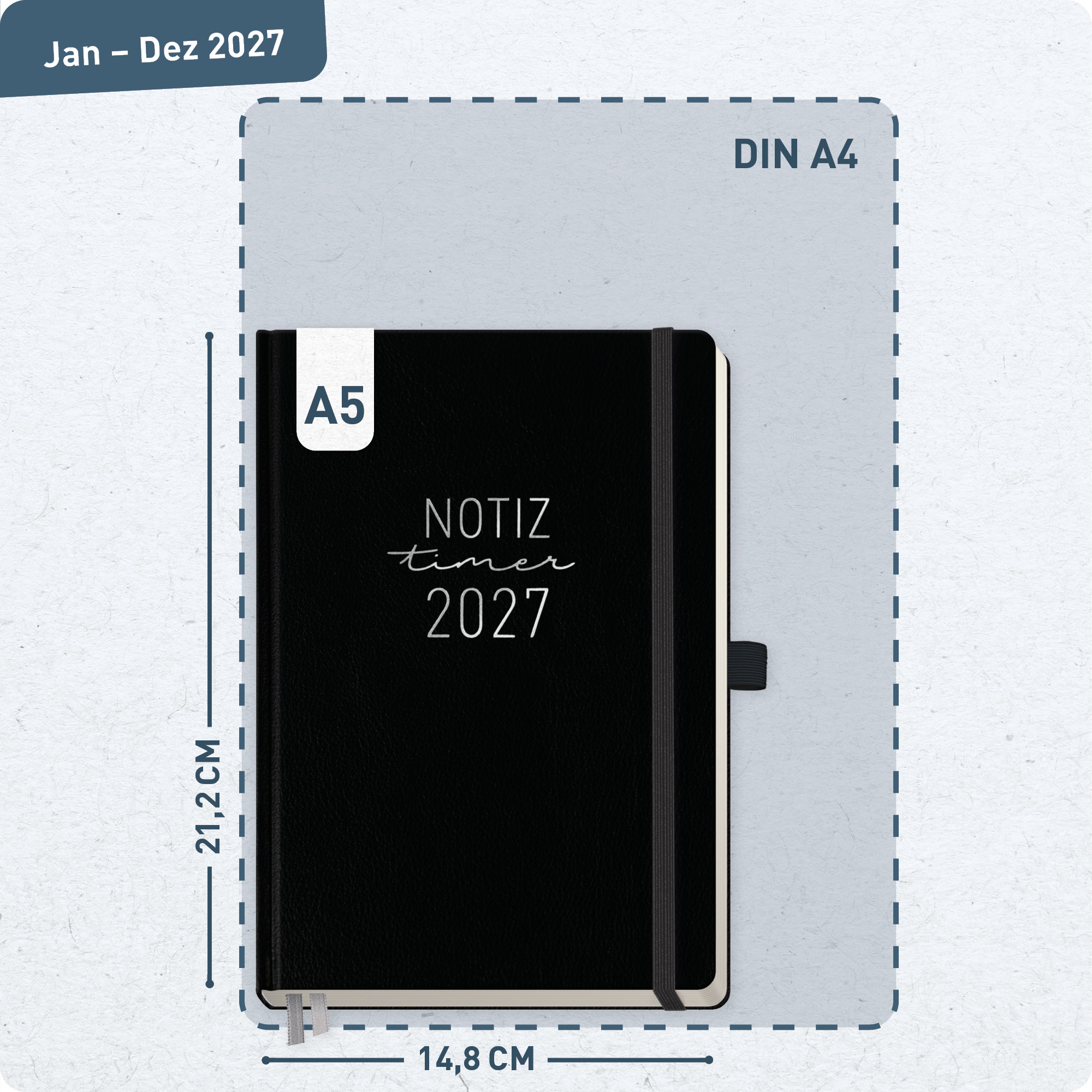 Artikelbild 3 des Artikels “Wochen-Notiz-Kalender A5 2027 [Schwarz] “