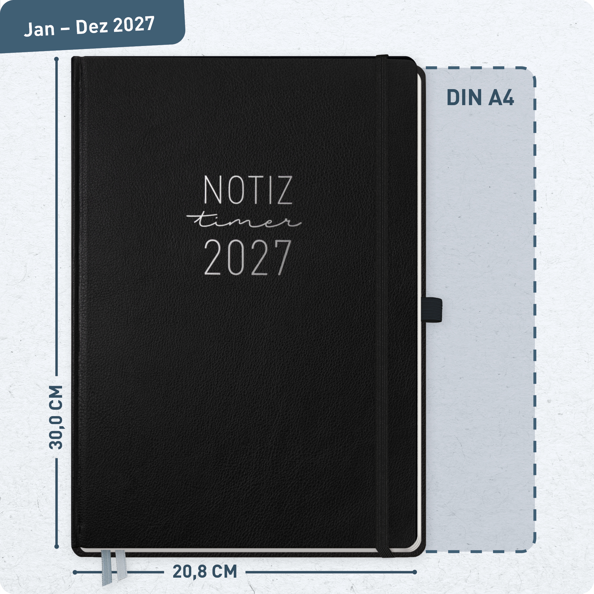 Artikelbild 3 des Artikels “Wochen-Notiz-Kalender A4 2027 [Schwarz] “